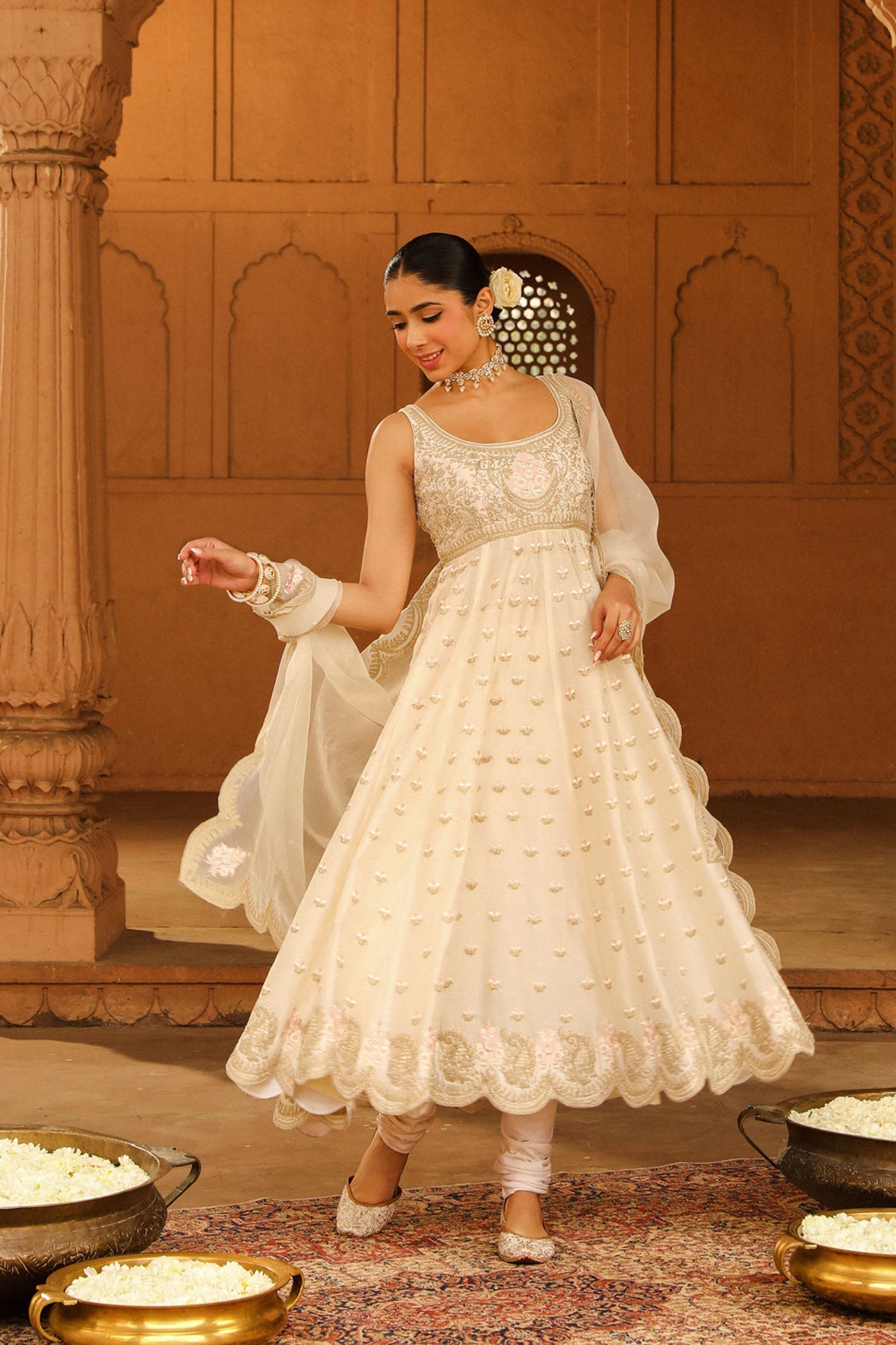 Chitrangda Singh In Wafiya - Daisy Ivory Ankle Length Anarkali with Chooridaar and Dupatta