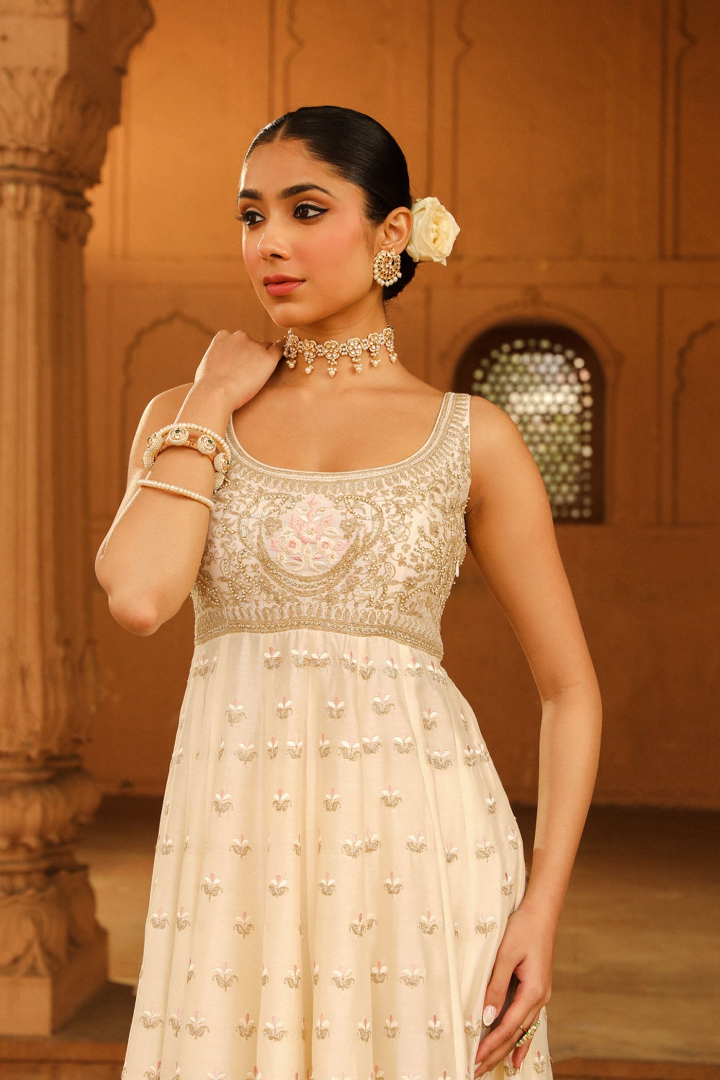 Chitrangda Singh In Wafiya - Daisy Ivory Ankle Length Anarkali with Chooridaar and Dupatta