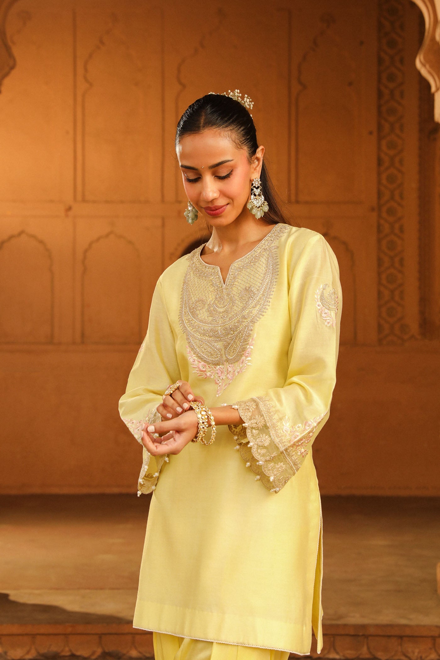 Mehak Jain in Ashira Lemon Yellow- Kurta , Salwar with Dupatta