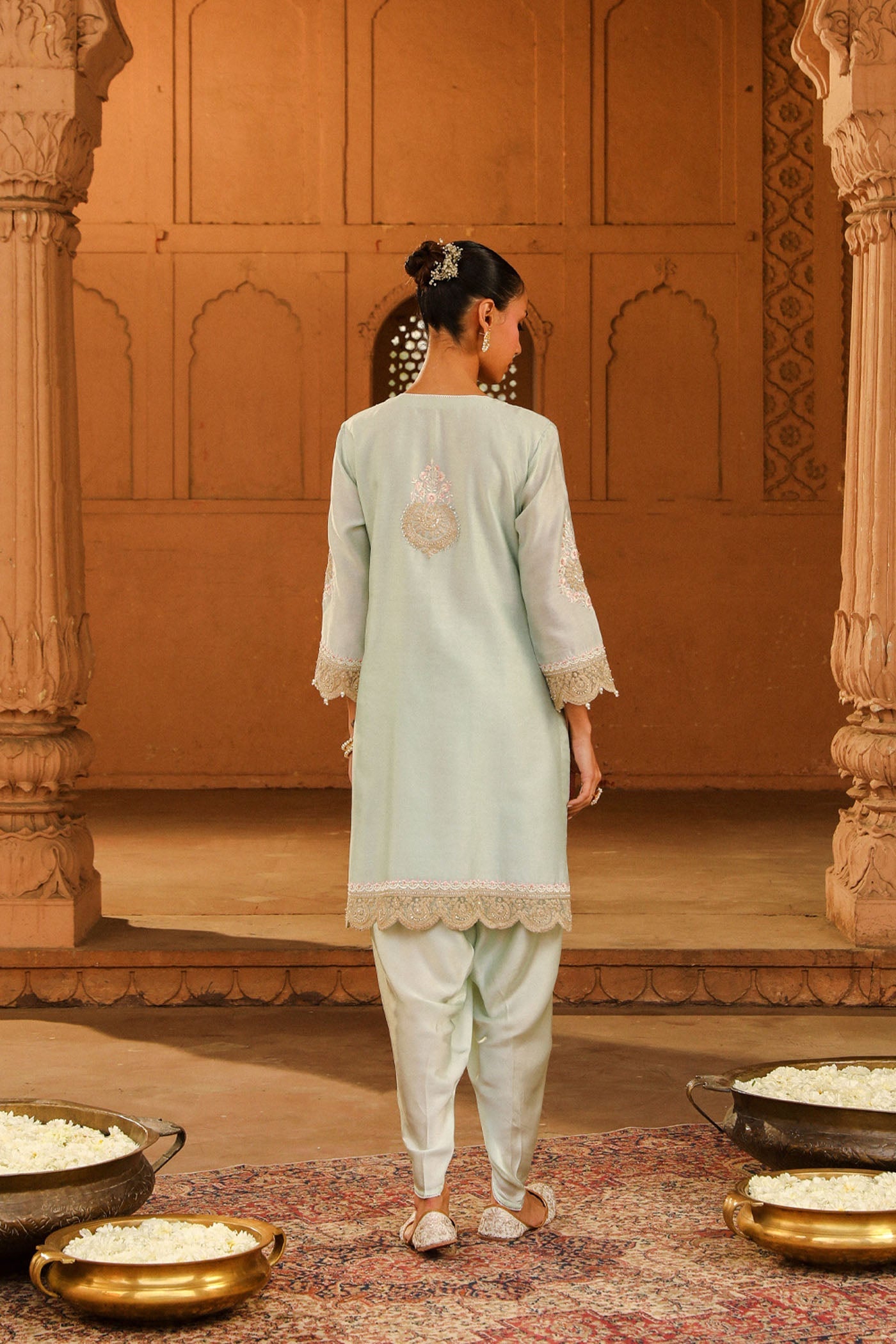 Ernika - Misty Green Kurta with dhoti (LXRTS)