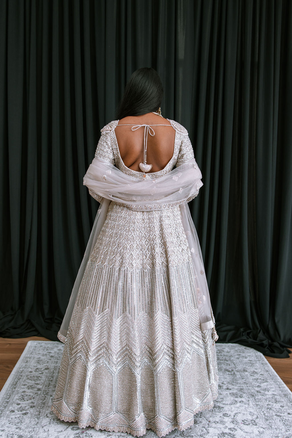 Silver Stone & Sequin - Mila Bridal Lehenga - Ready To Ship