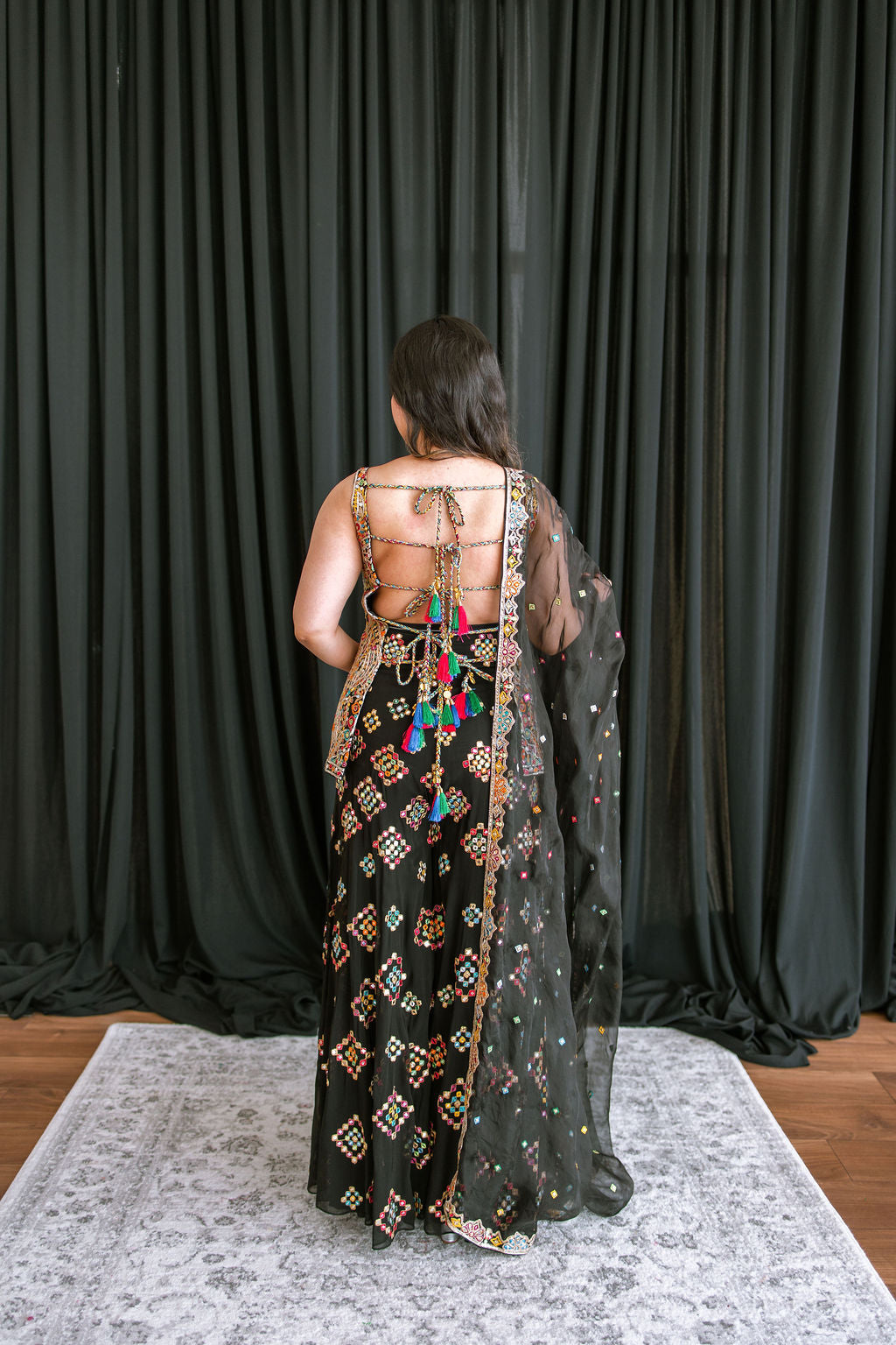BLACK MULTI COLOR SHARARA - Ready To Ship