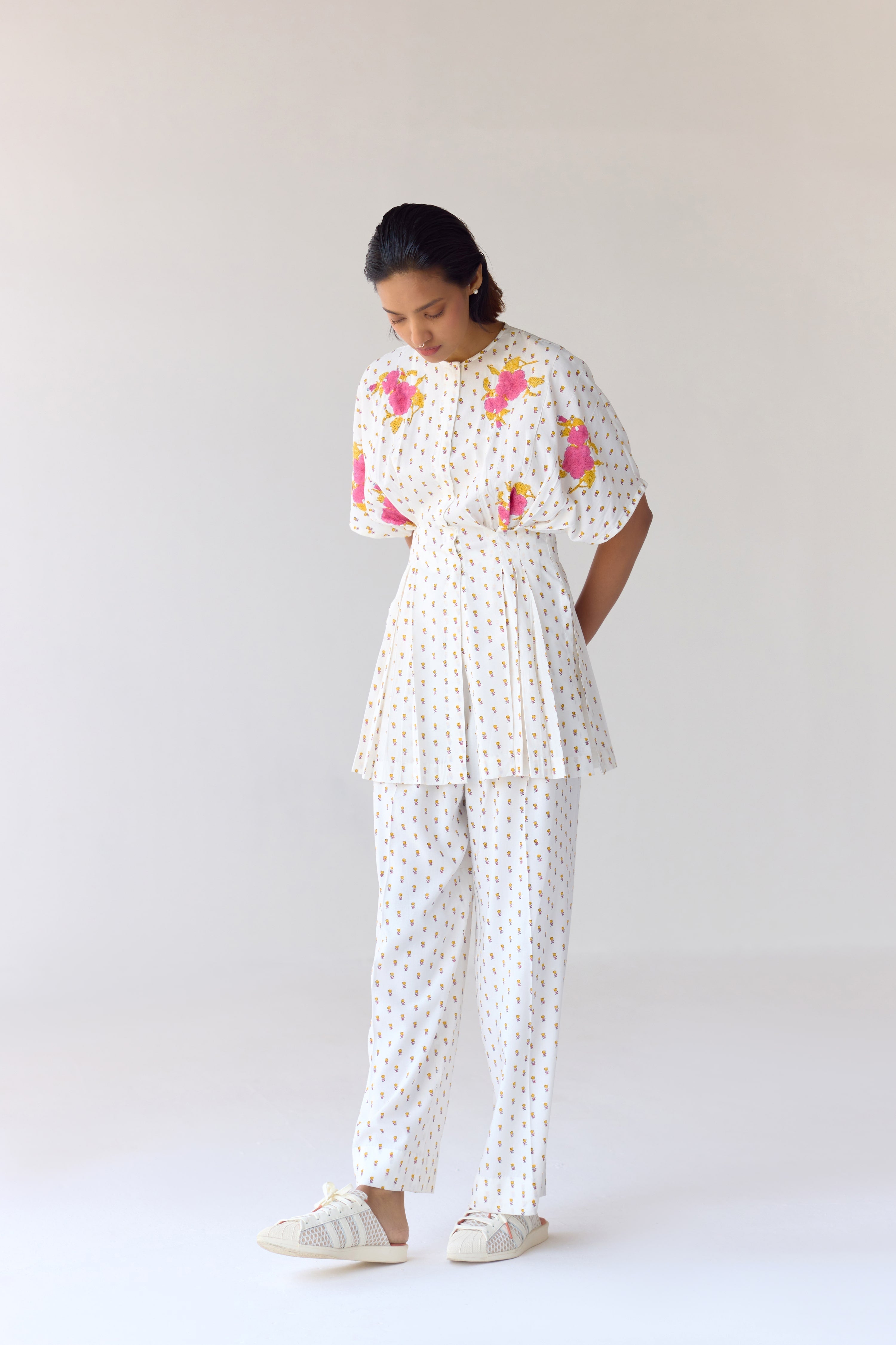 White Top & Trouser Set - CNC204