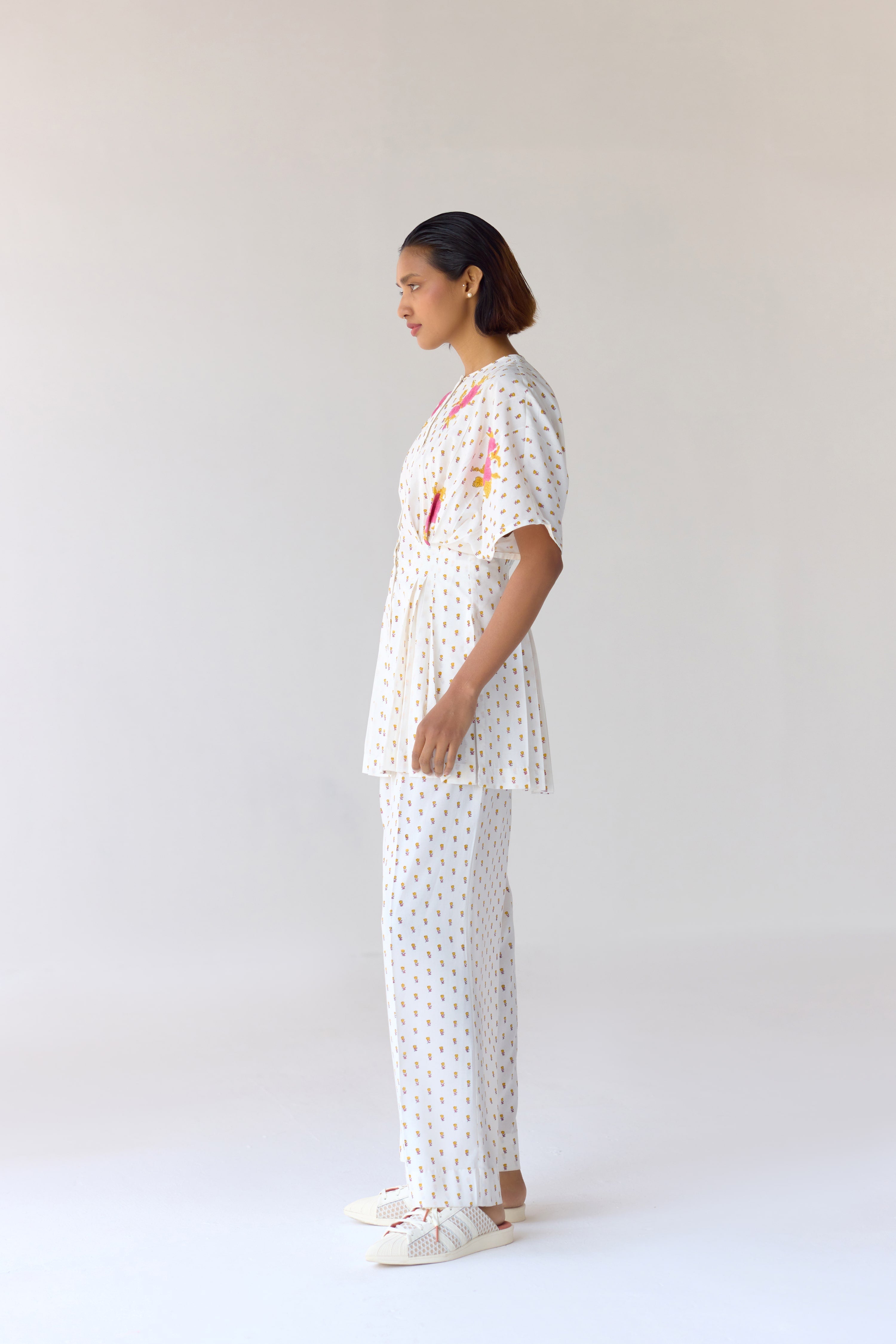 White Top & Trouser Set - CNC204