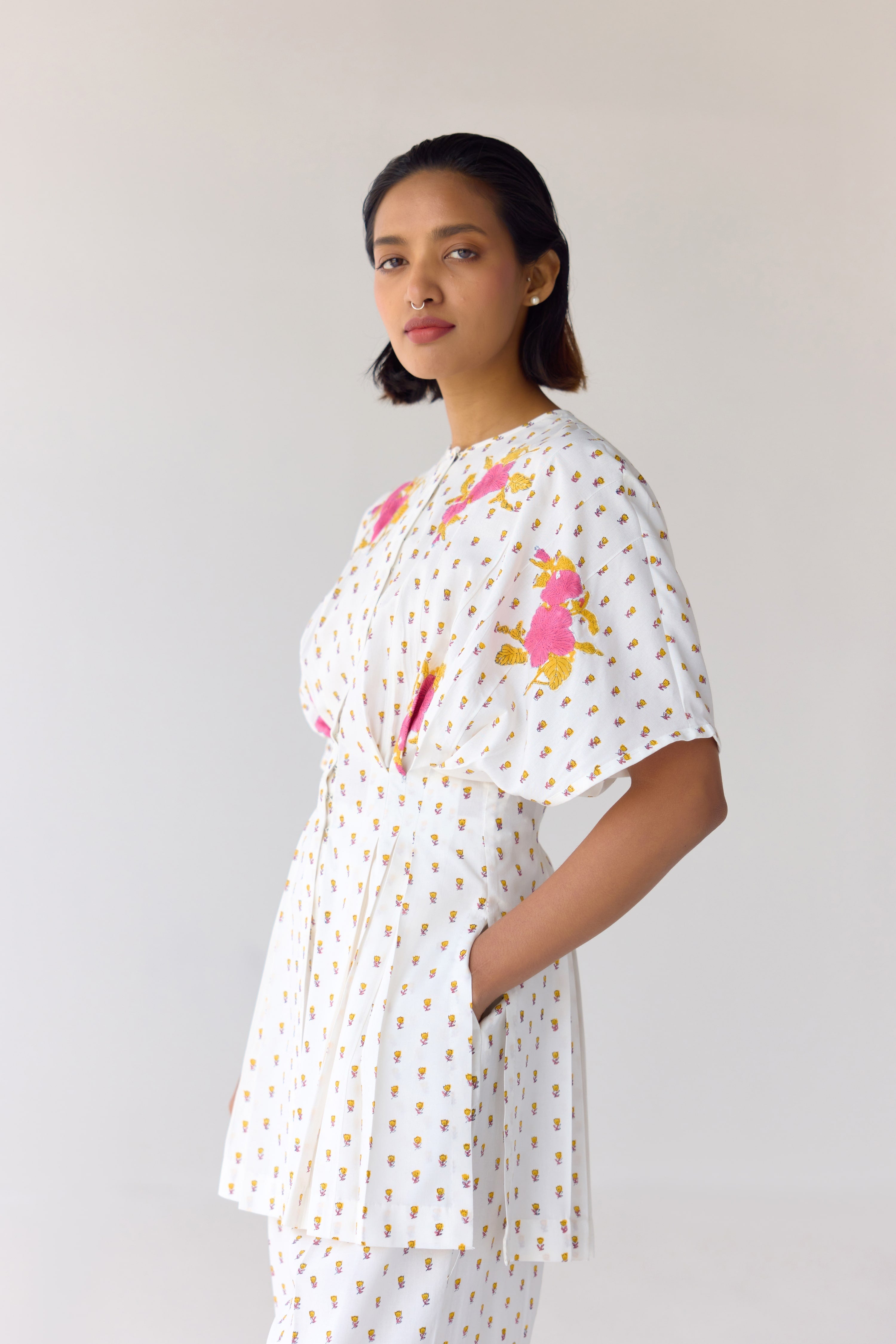 White Top & Trouser Set - CNC204