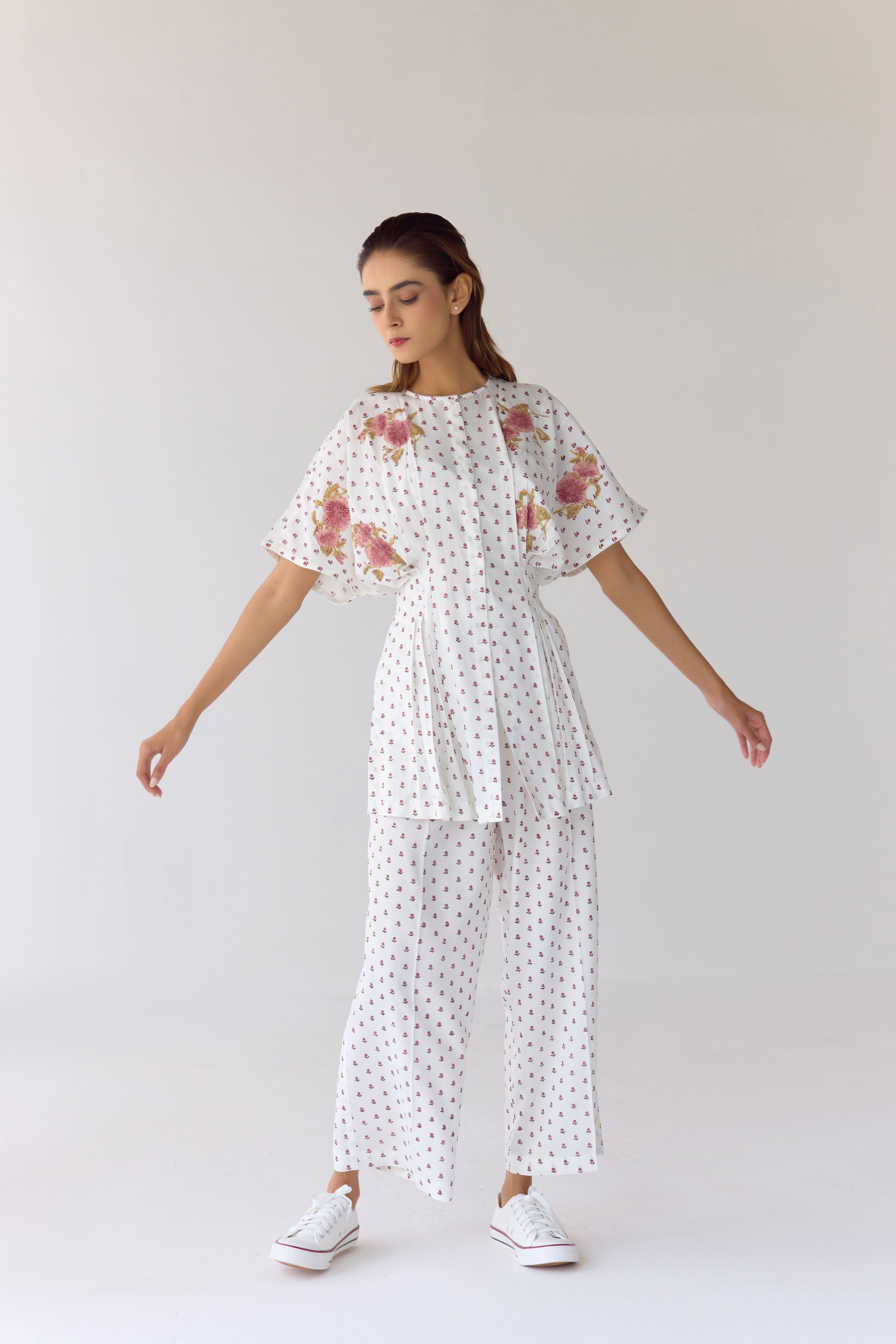 White Top & Trouser Set - CNC209