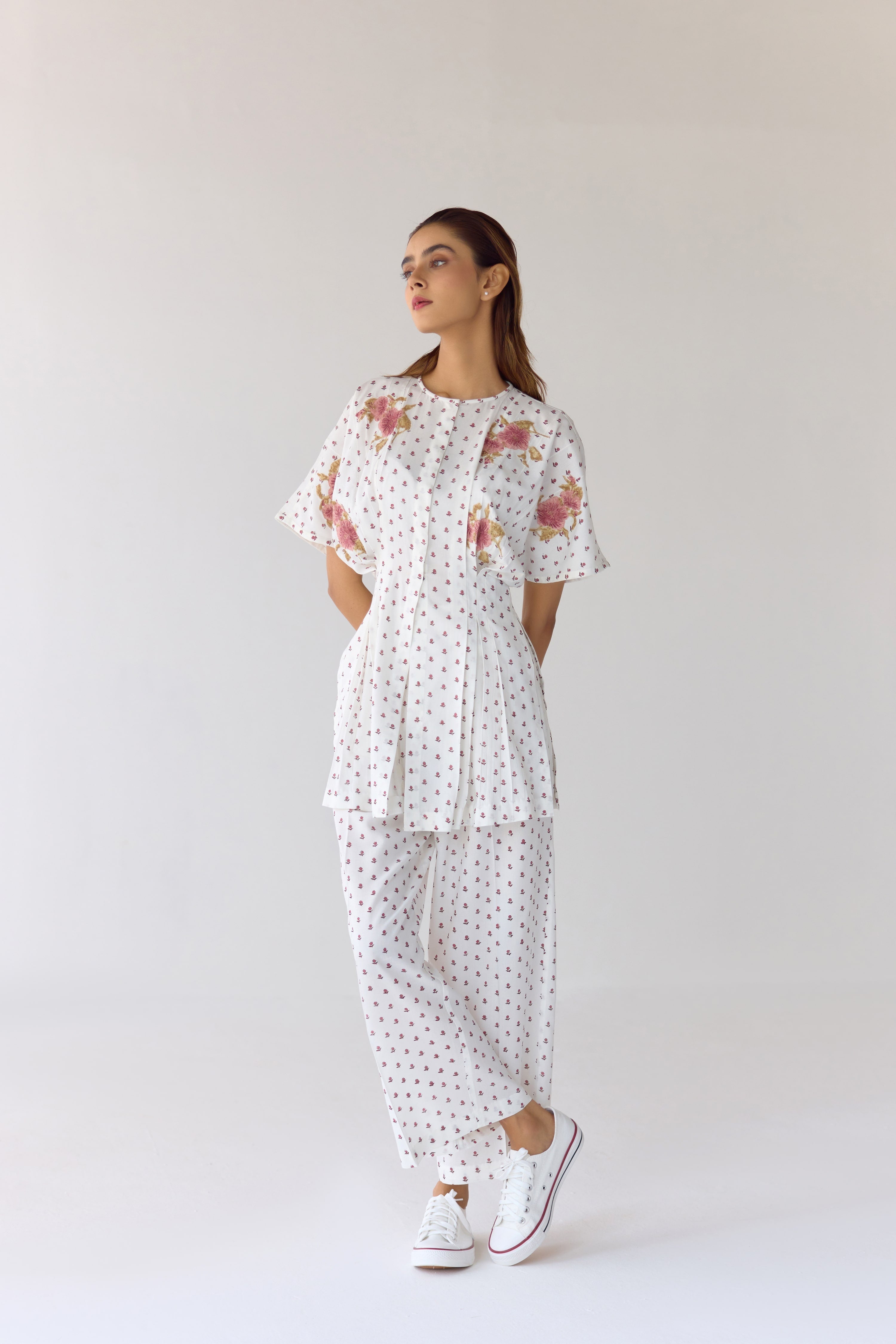 White Top & Trouser Set - CNC209