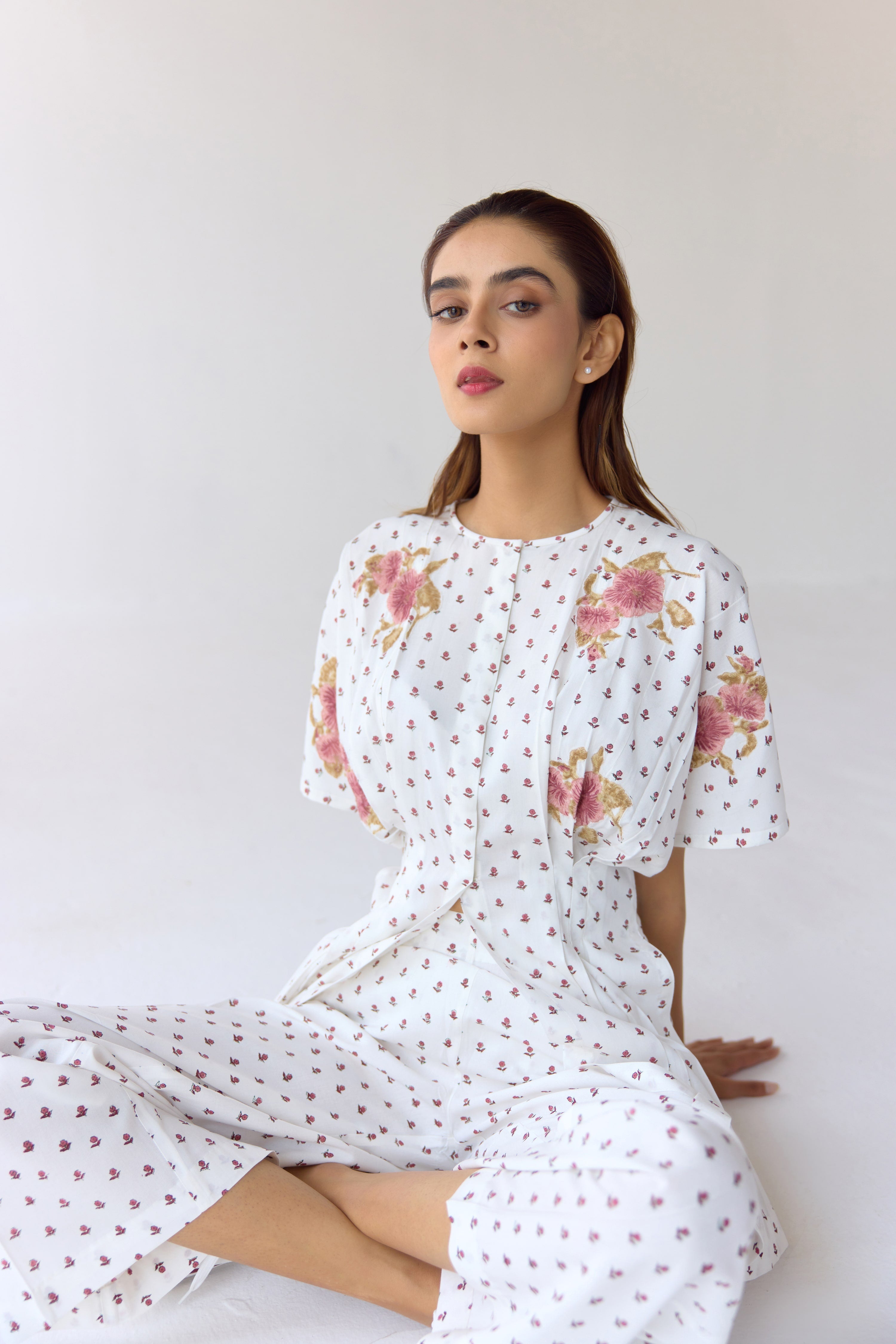 White Top & Trouser Set - CNC209