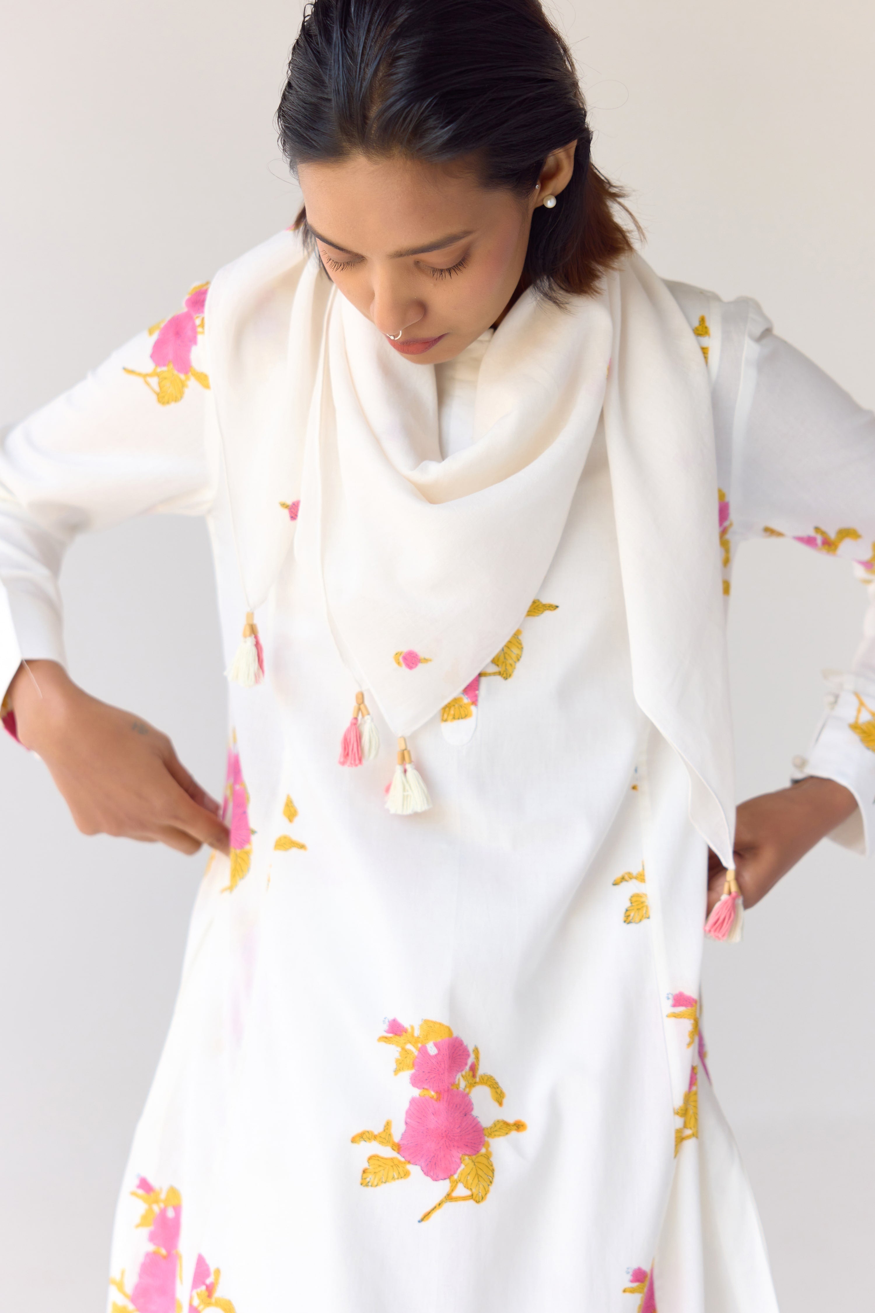 White Kurta Set - CNC213