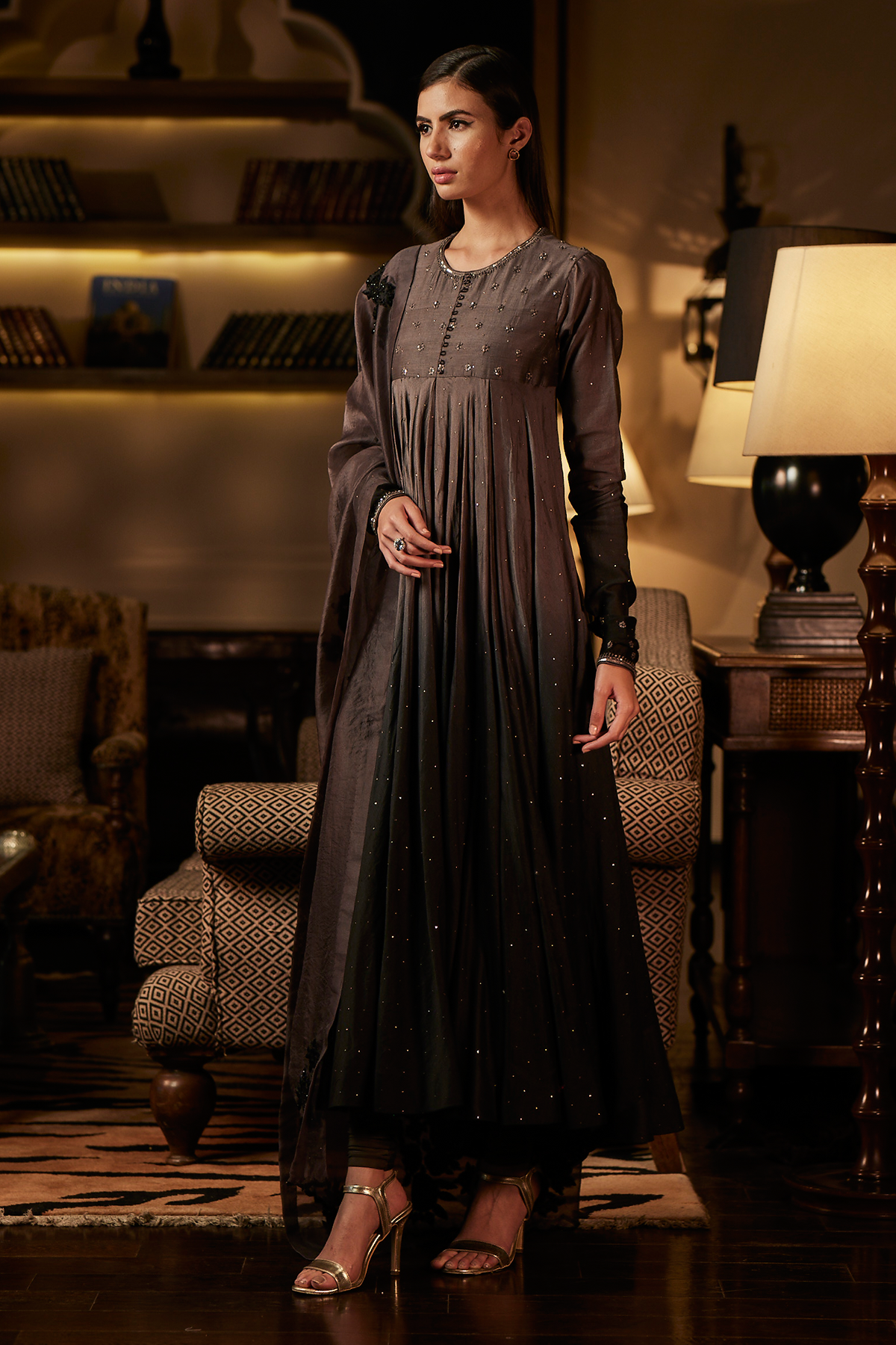Ombre half-york anarkali