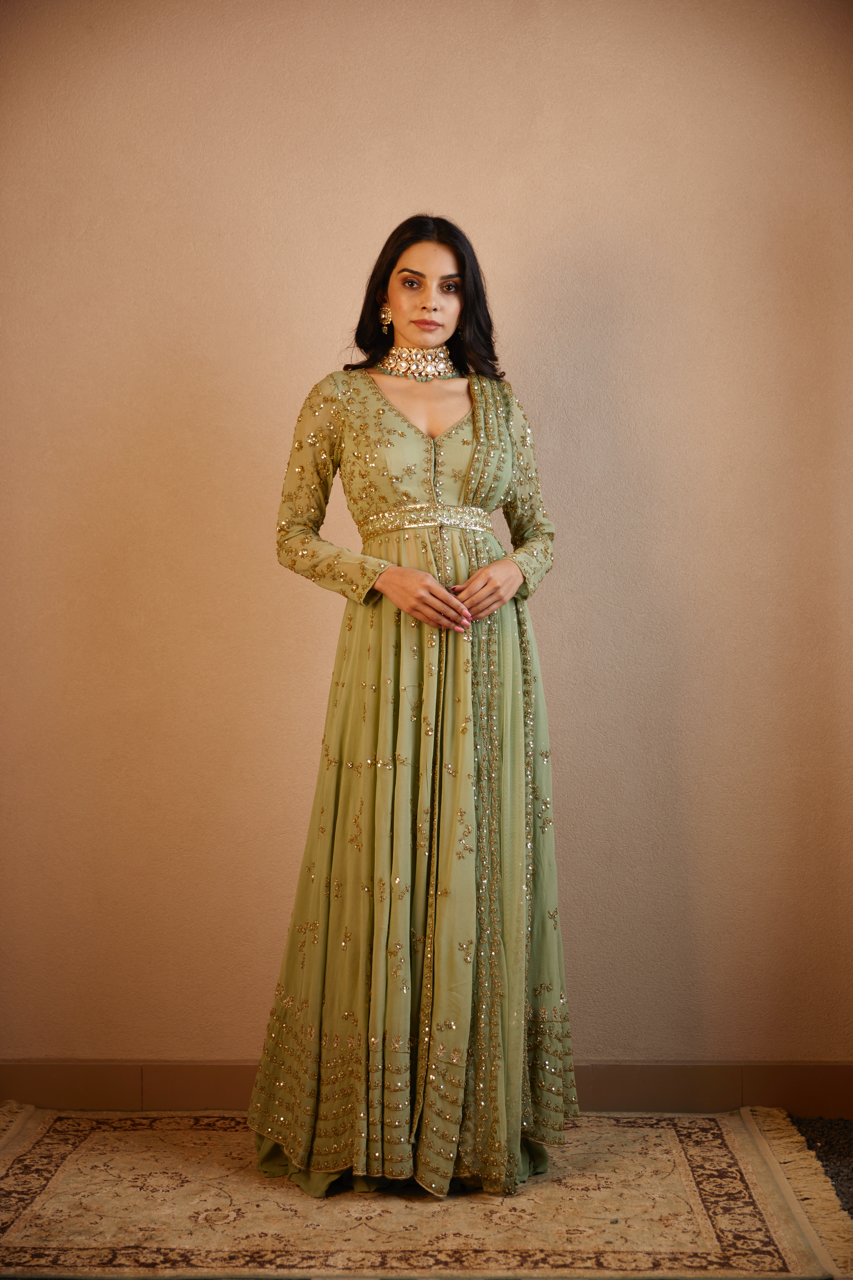 GREEN DORI WORK FRONT OPEN JACKET SET