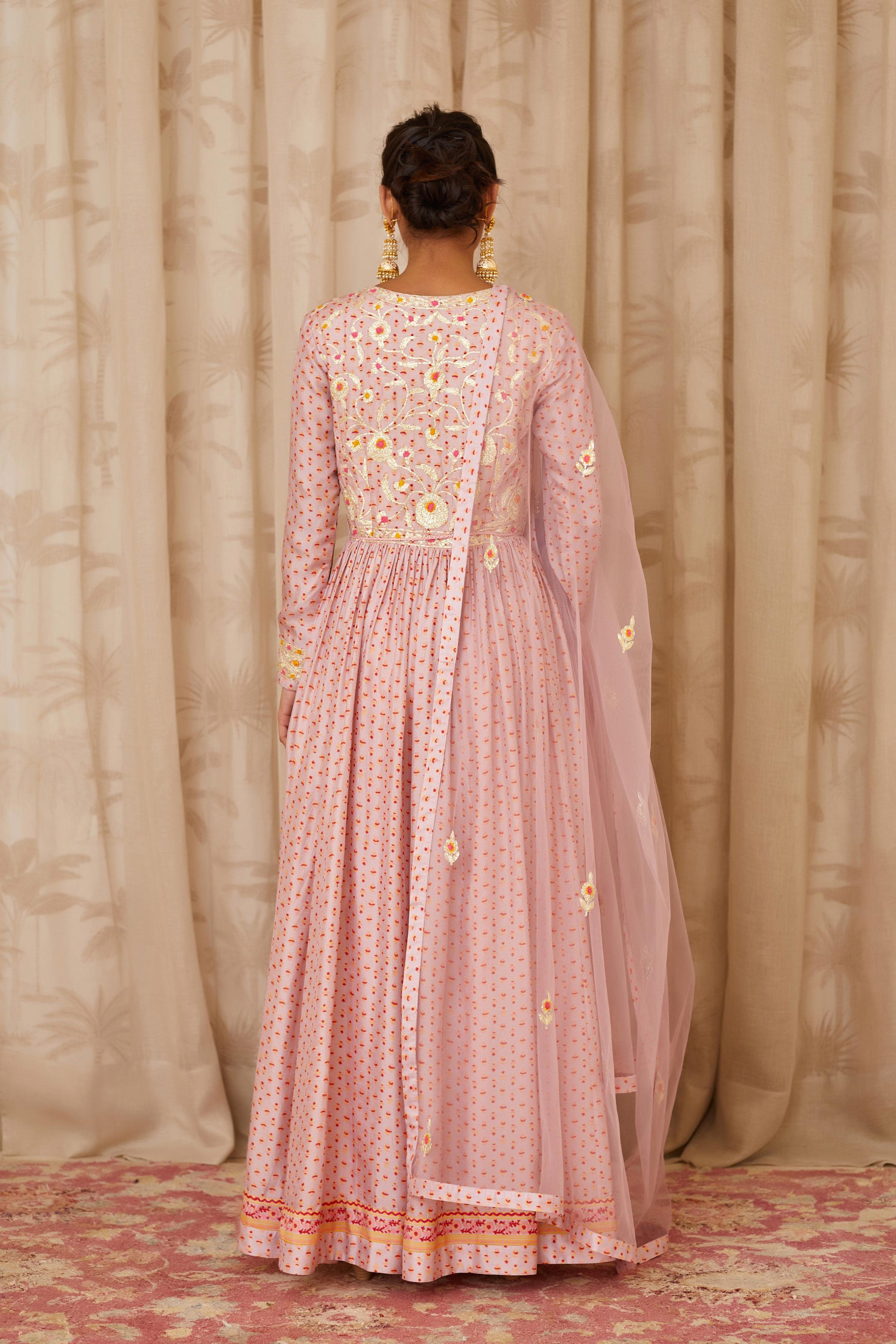 Lavender Anarkali Set