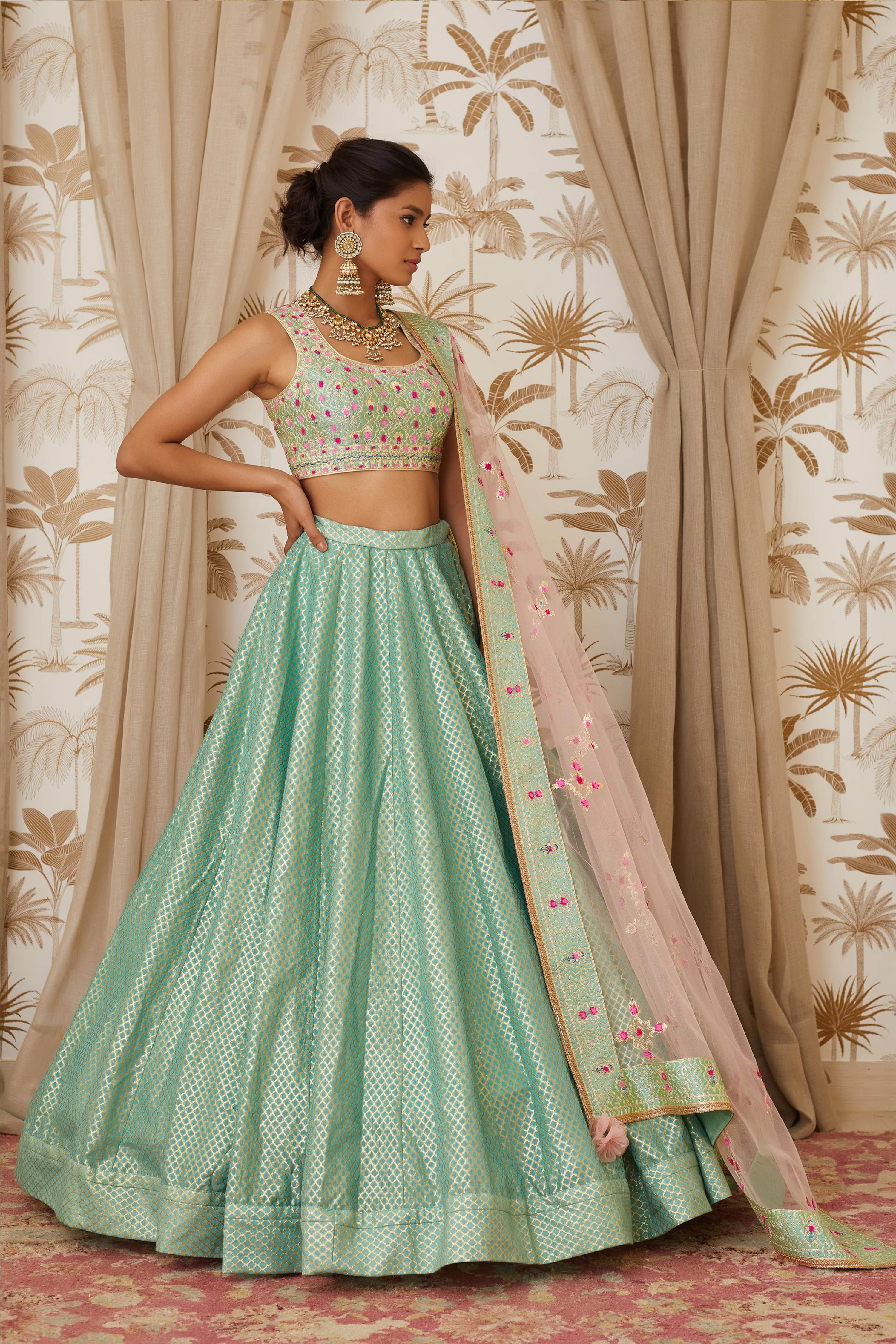 Sea Blue Lehenga Set