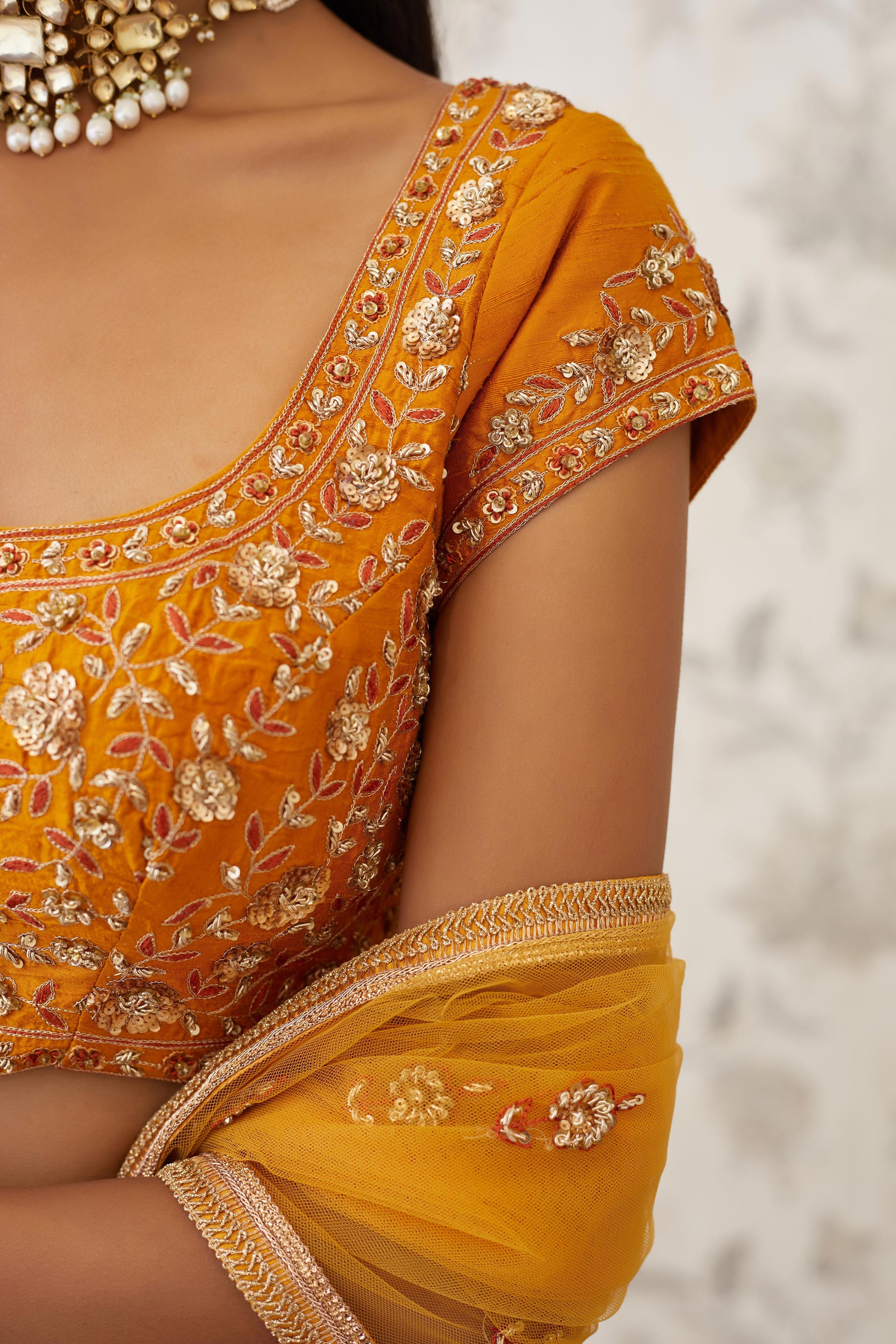 Mustard & Burnt Orange Lehenga Set