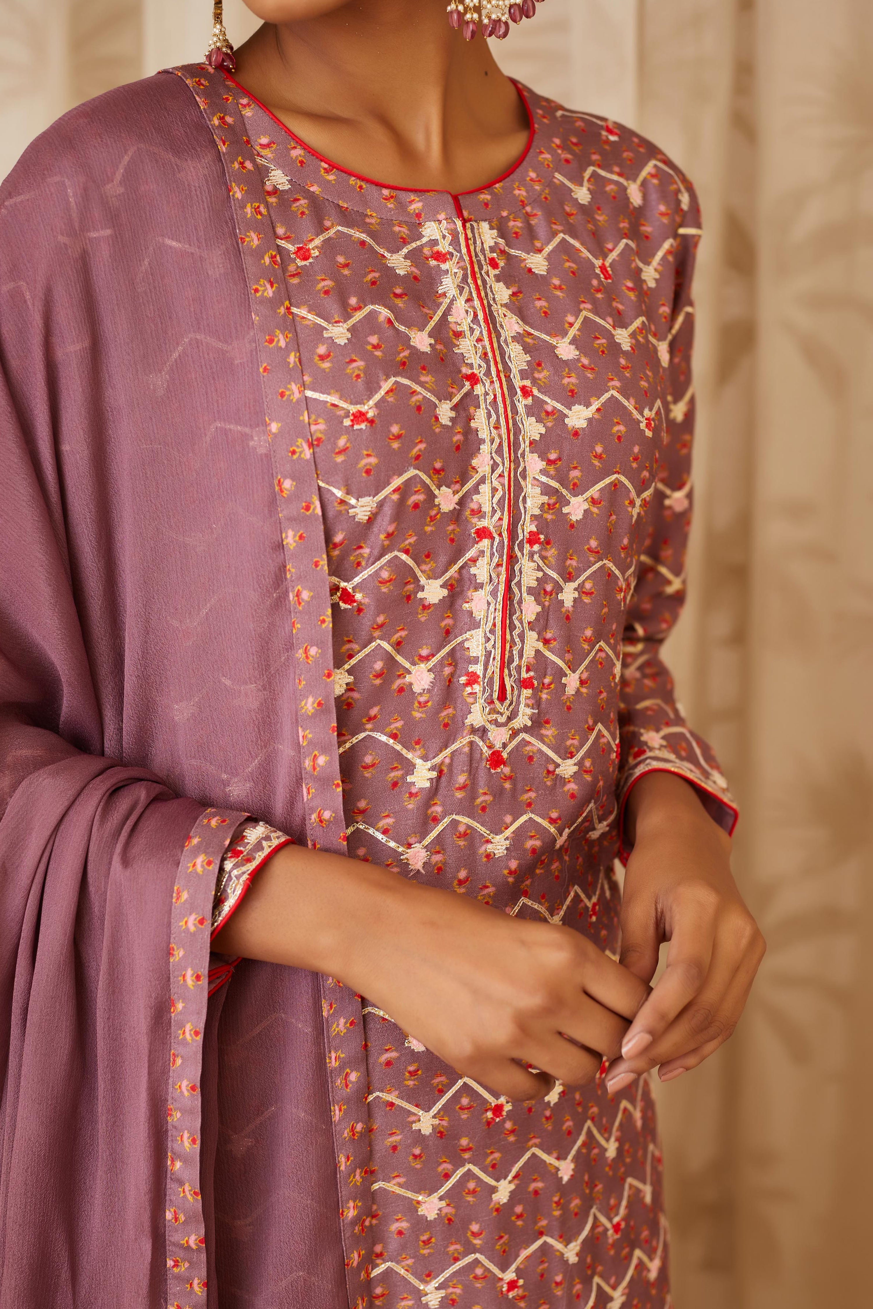 Neutral Purple Kurta Set