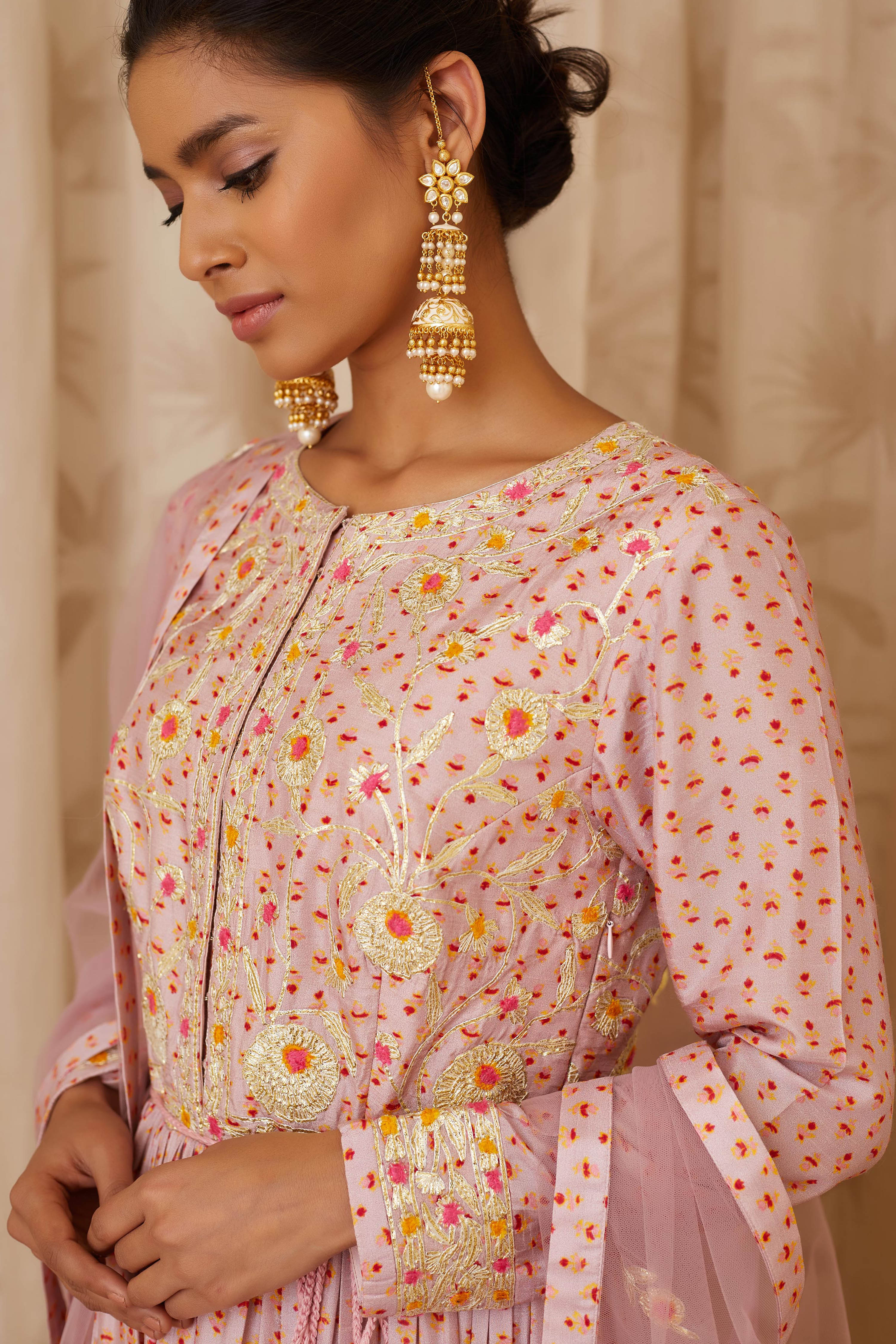 Lavender Anarkali Set