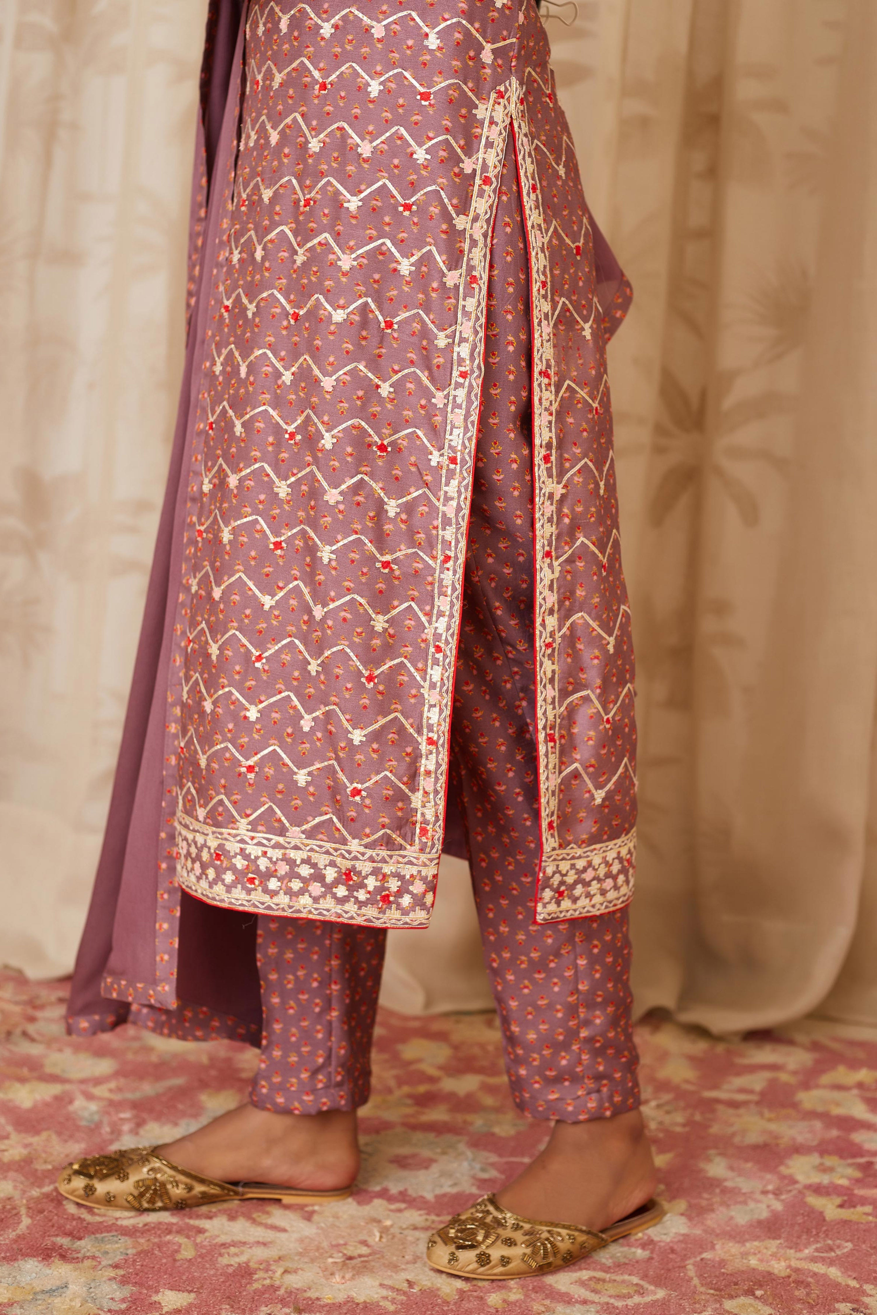 Neutral Purple Kurta Set