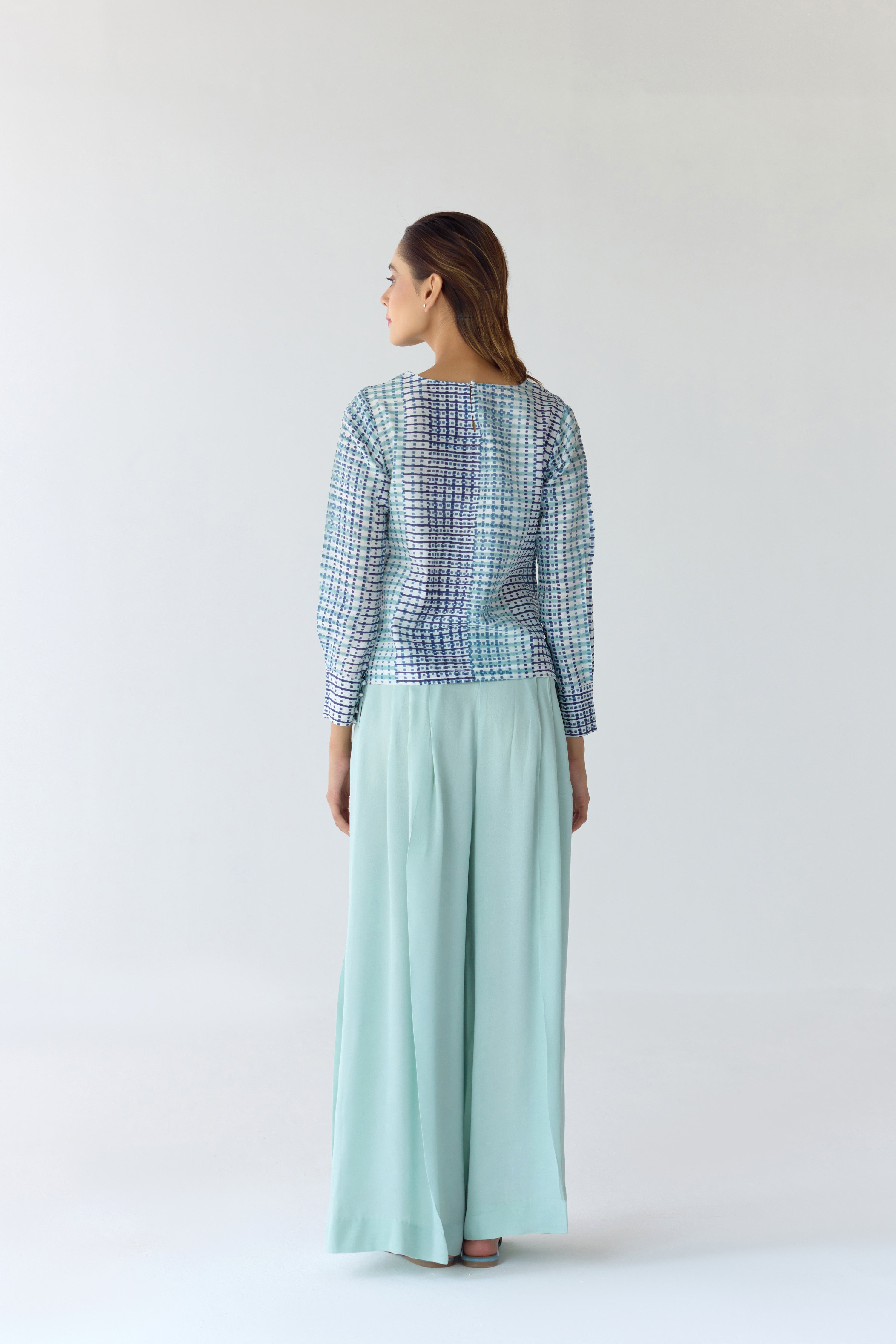 Mist Jade Blue Top & Trouser Set