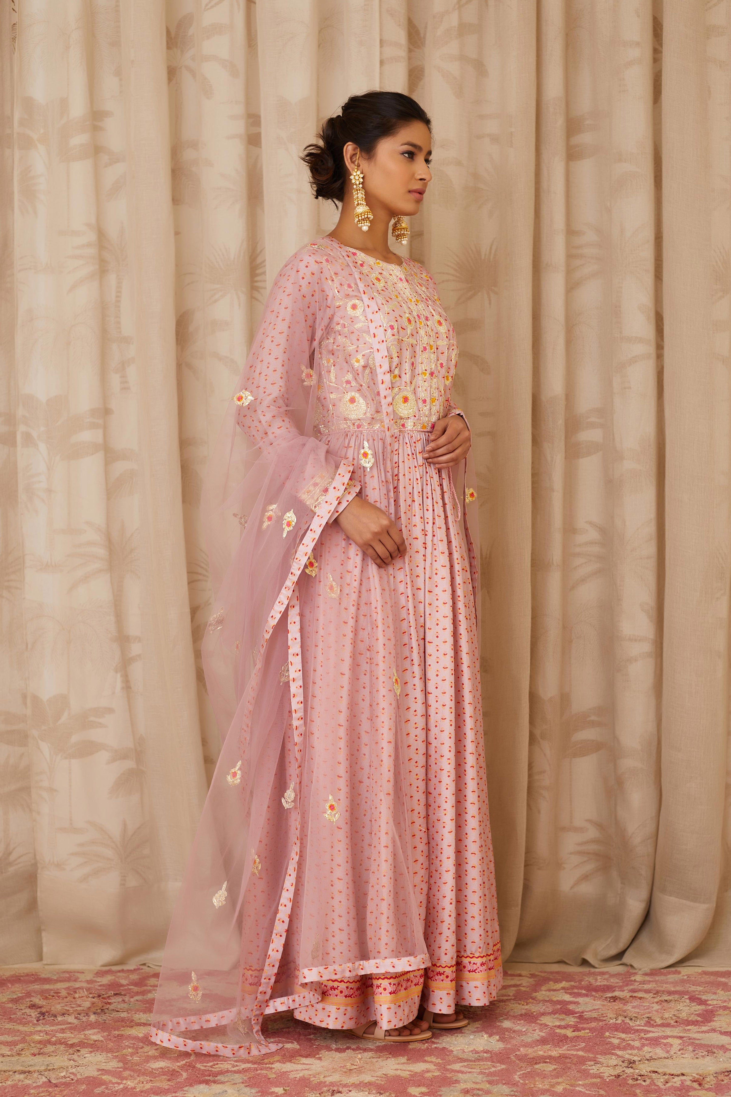 Lavender Anarkali Set