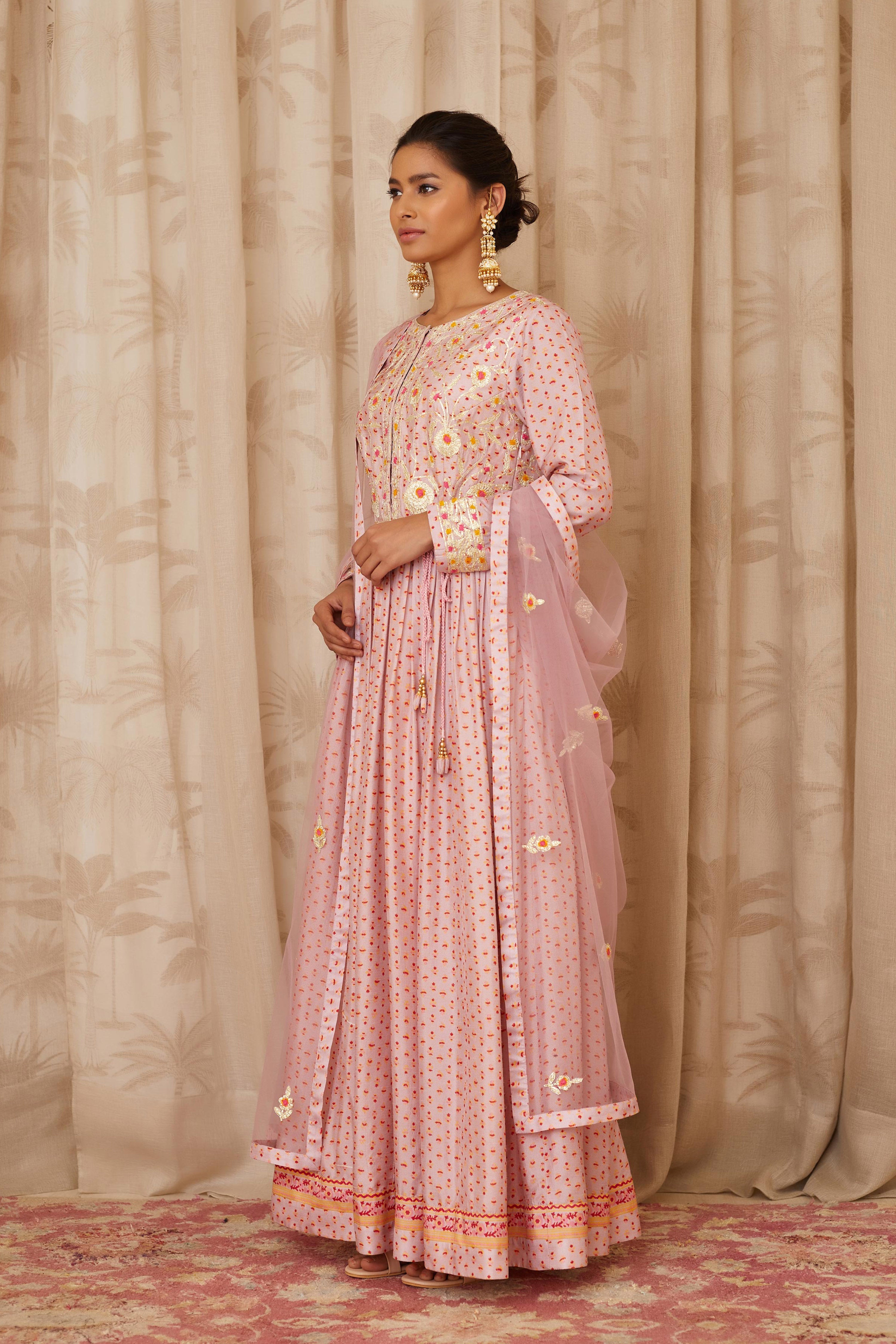 Lavender Anarkali Set