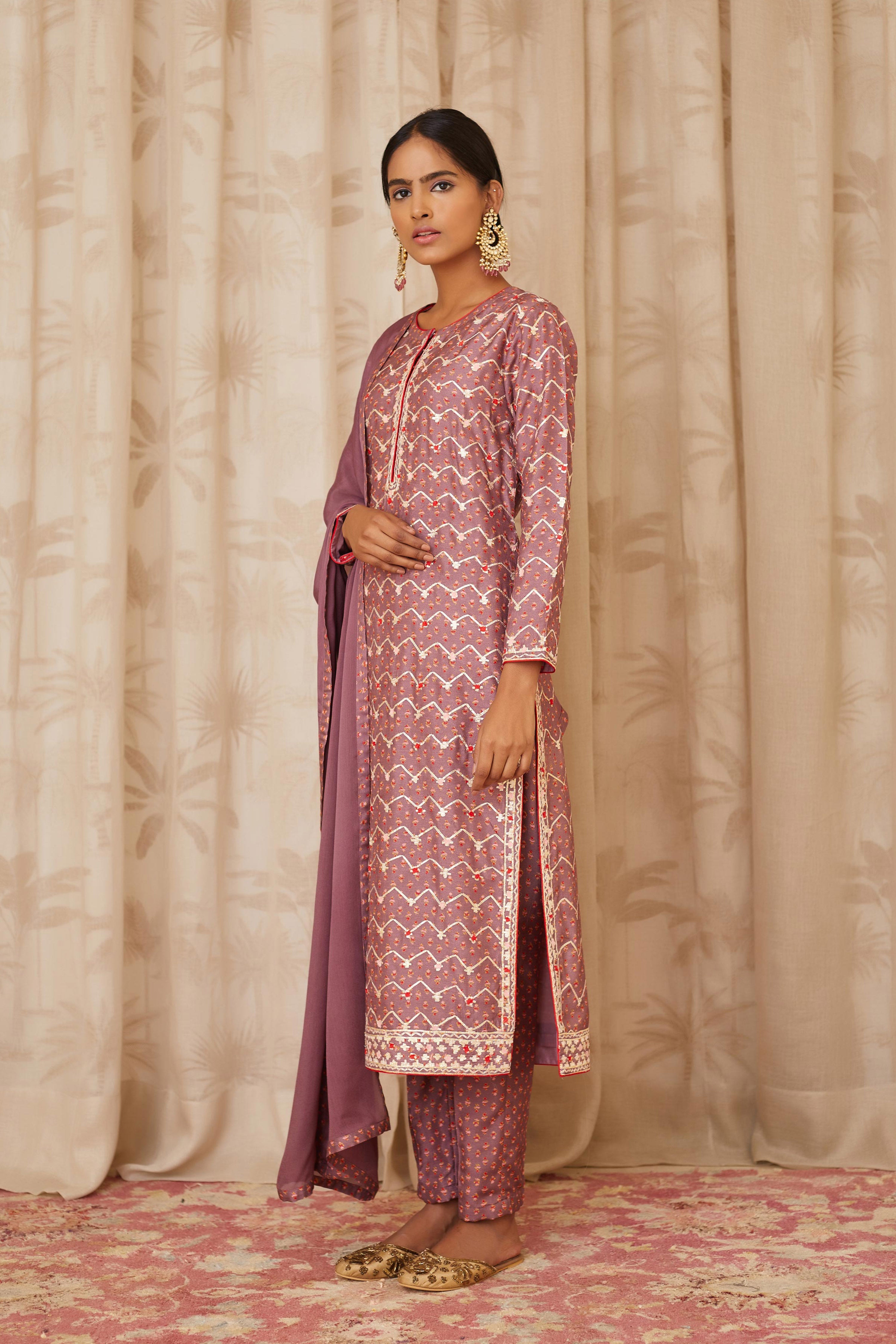 Neutral Purple Kurta Set