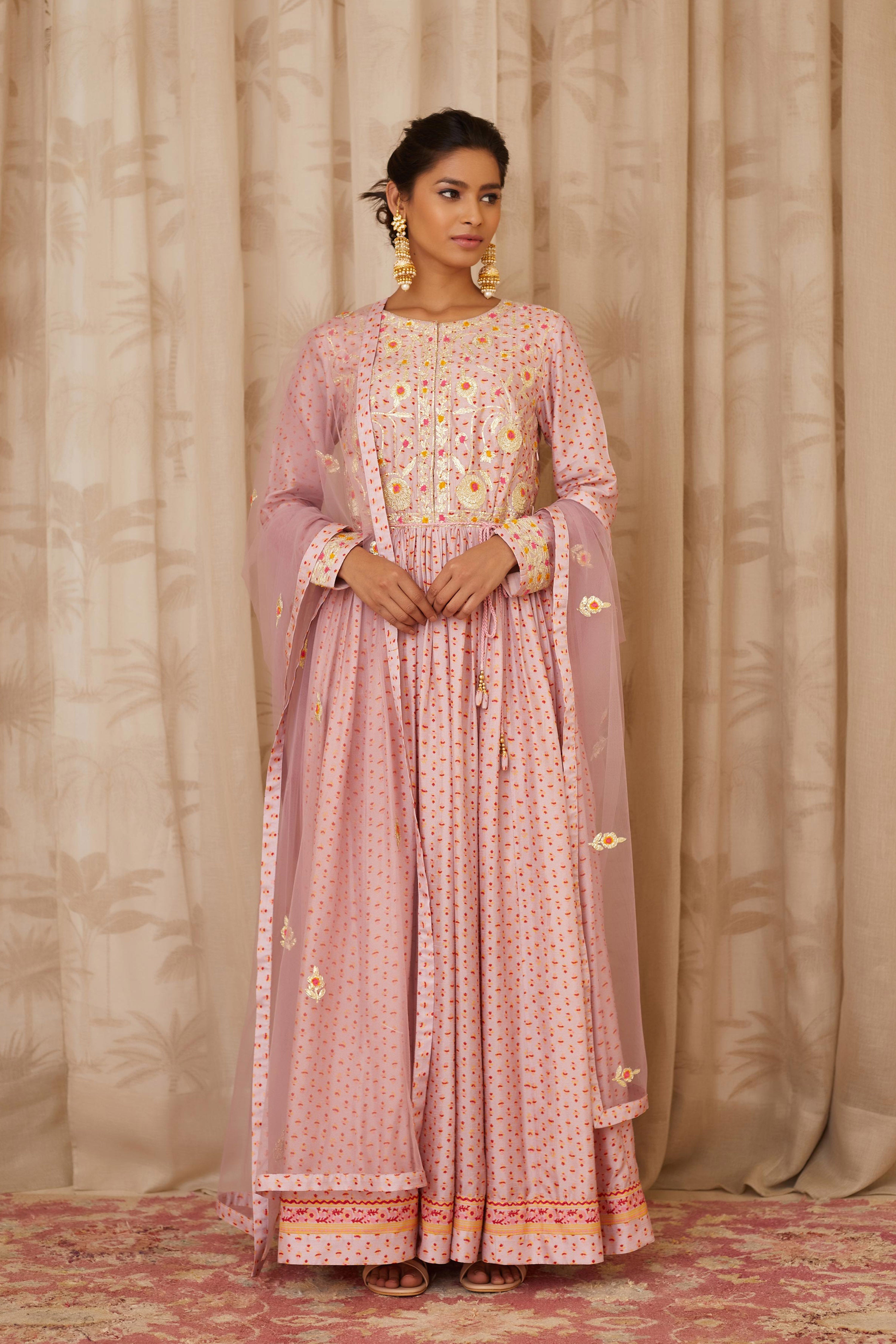Lavender Anarkali Set