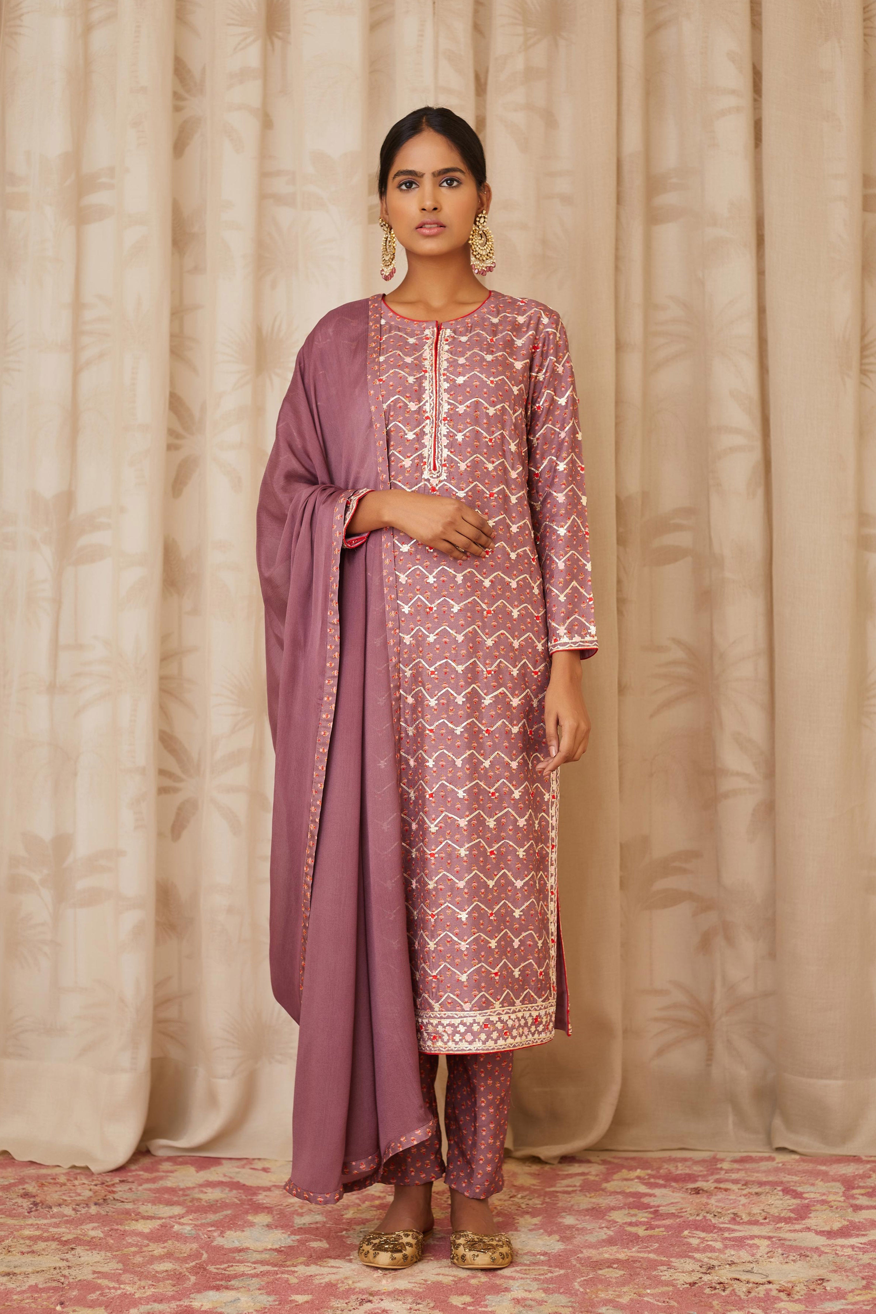 Neutral Purple Kurta Set