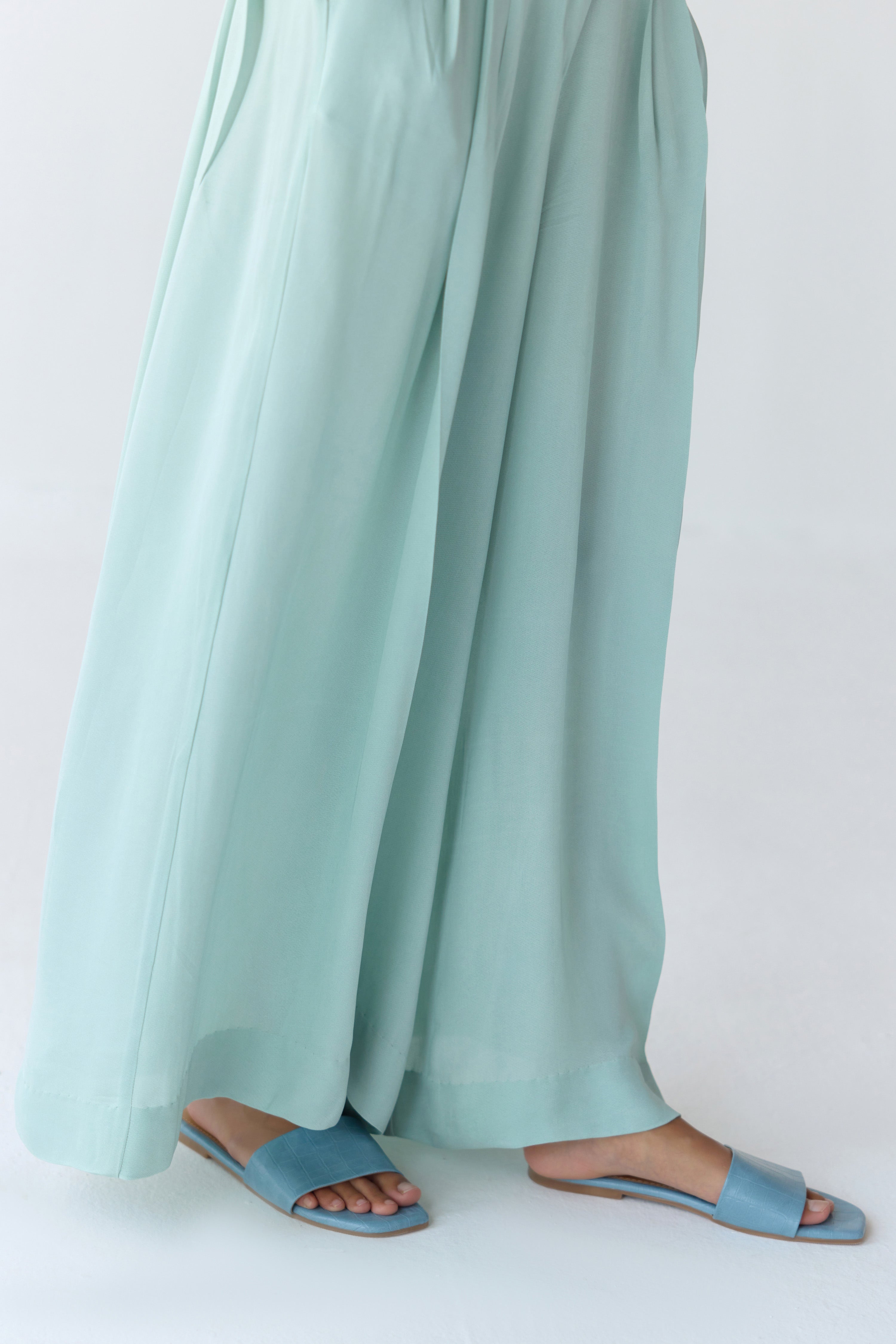 Mist Jade Blue Top & Trouser Set