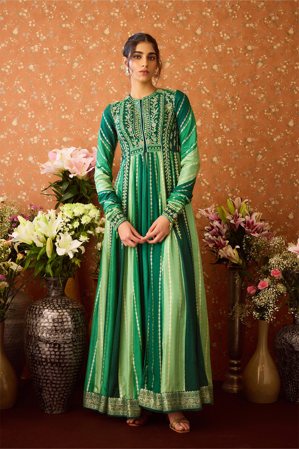 Alpine Green Anarkali Set
