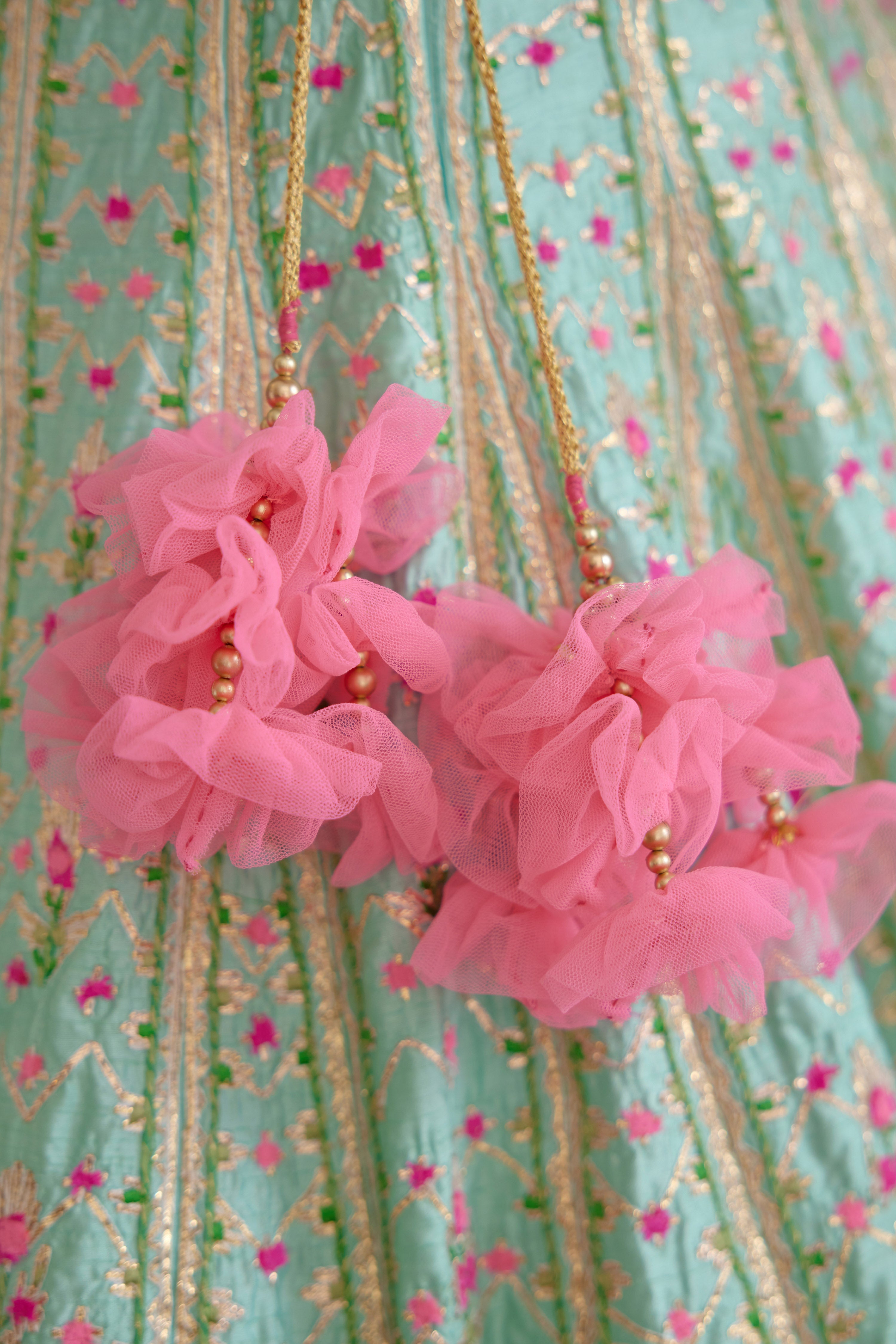 Sea Green & Pink Lehenga Set