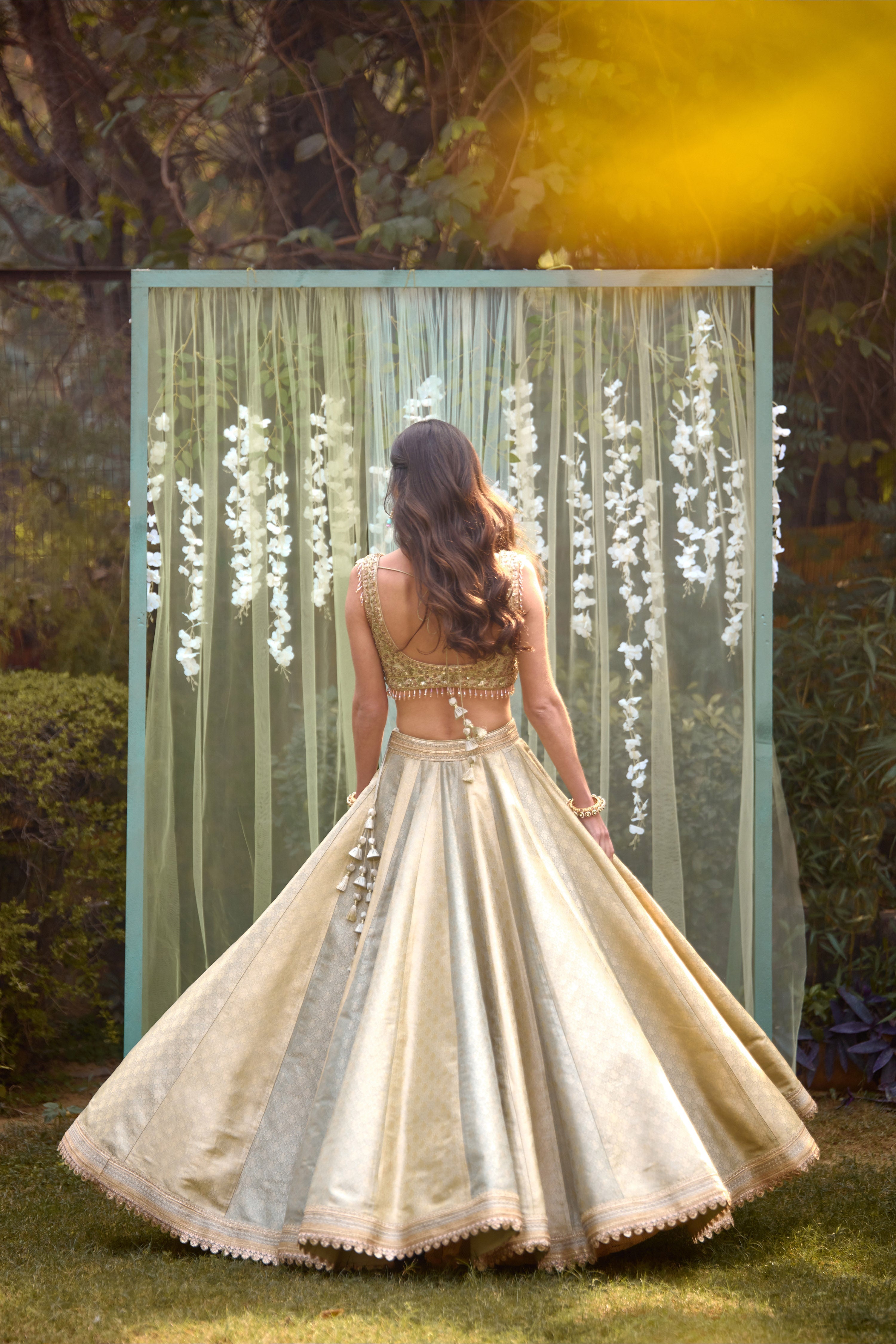 Smokey Grey-Blue Lehenga Set