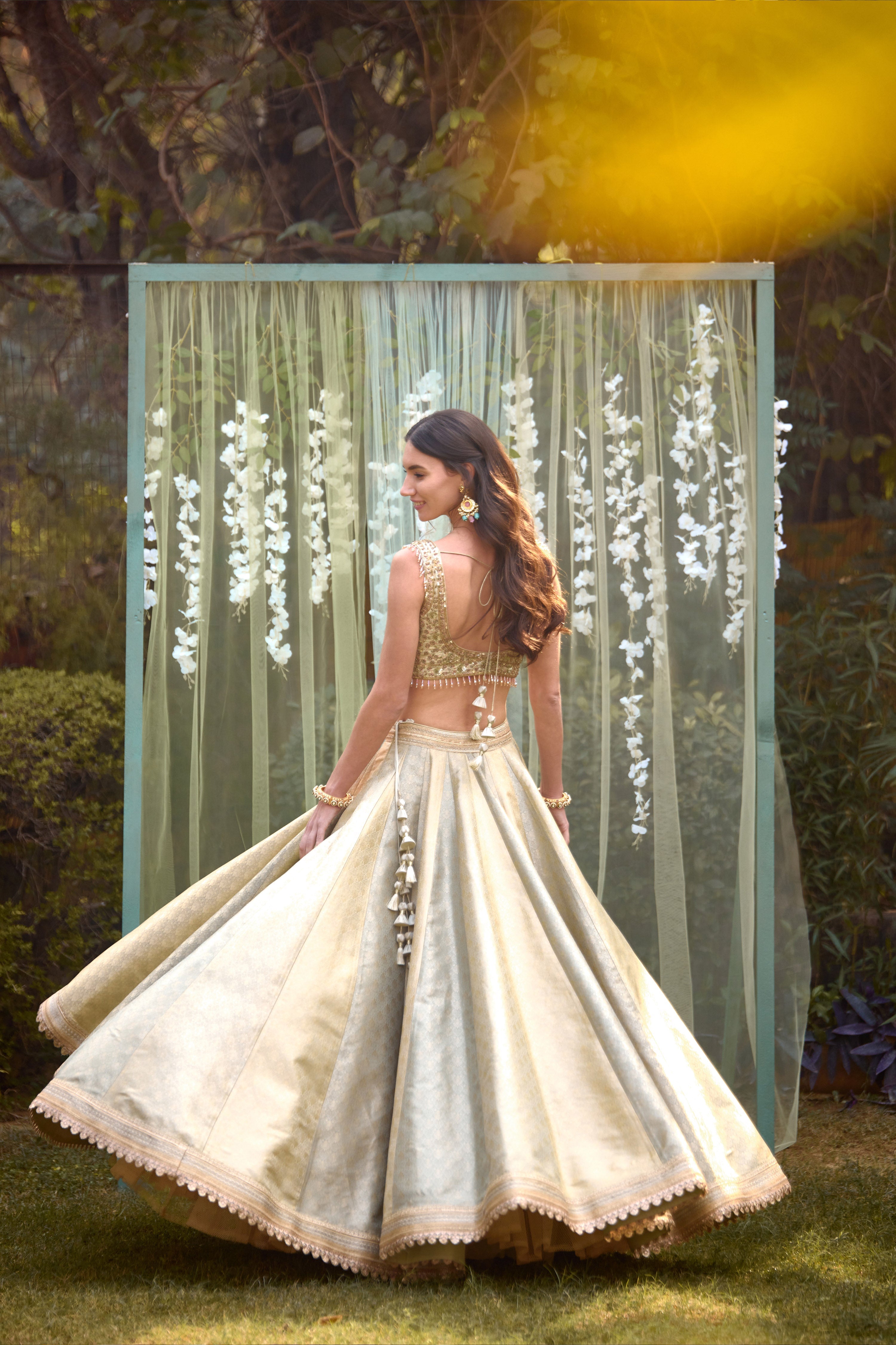 Smokey Grey-Blue Lehenga Set