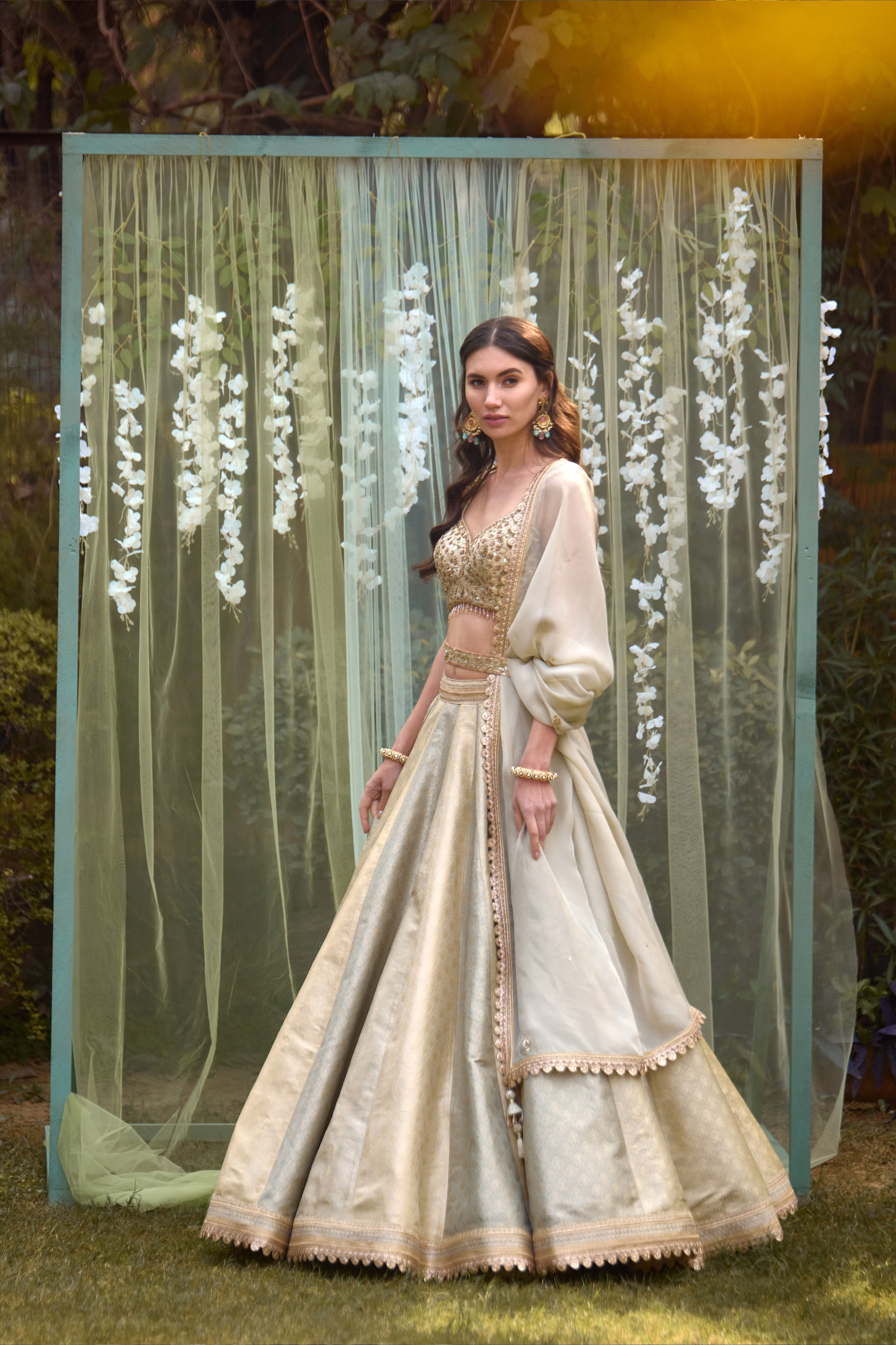 Smokey Grey-Blue Lehenga Set