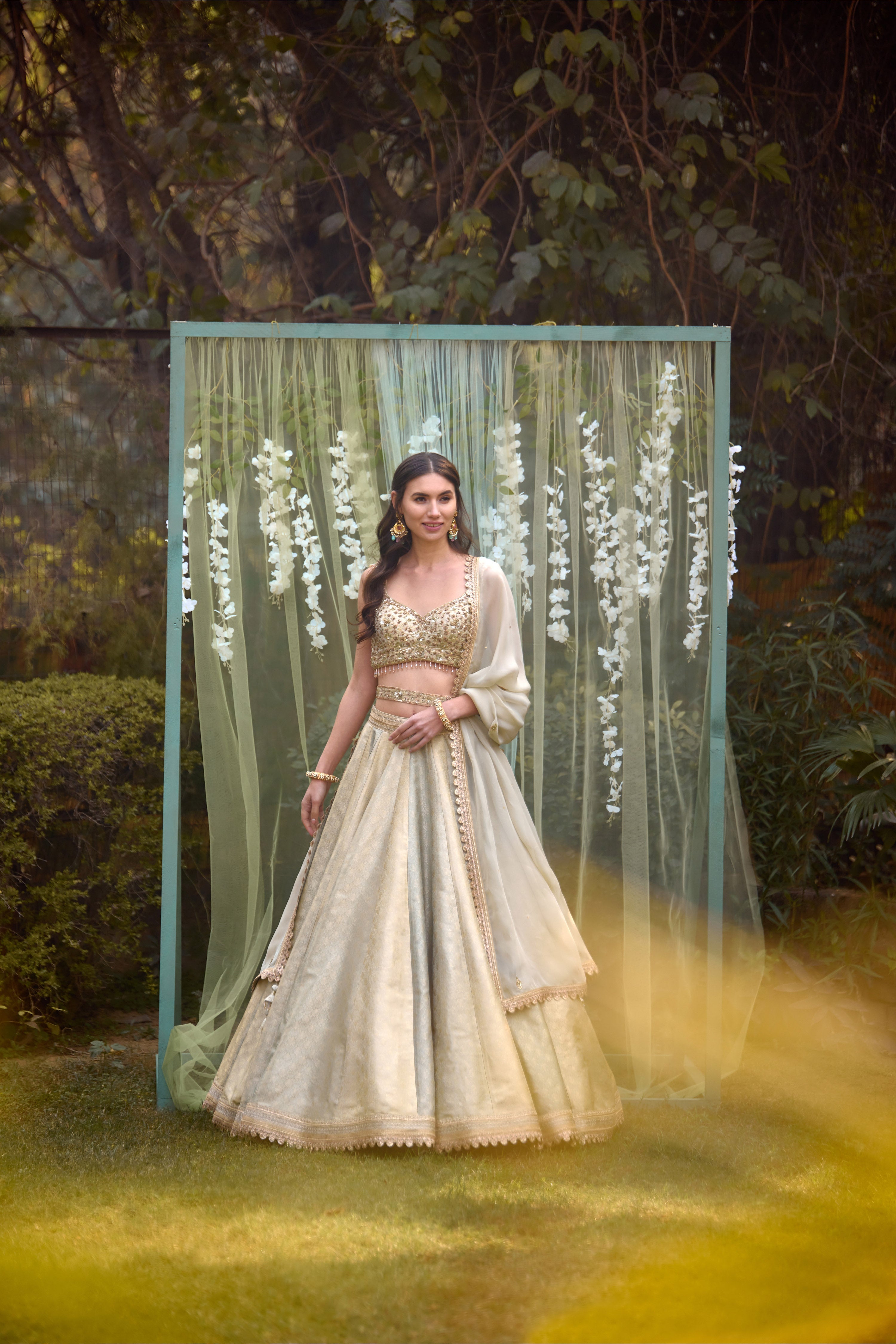 Smokey Grey-Blue Lehenga Set