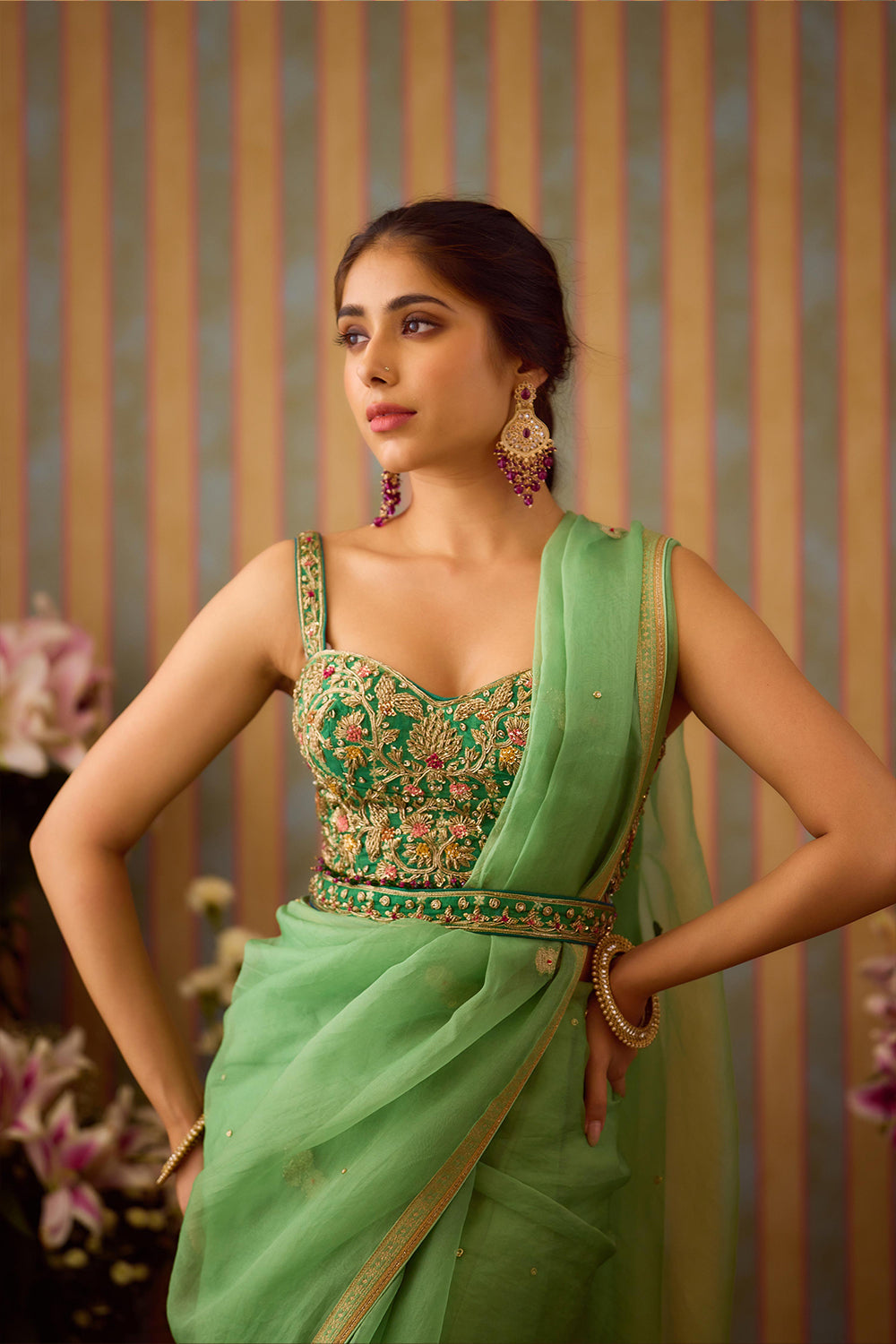 Arcadia Green Saree Set
