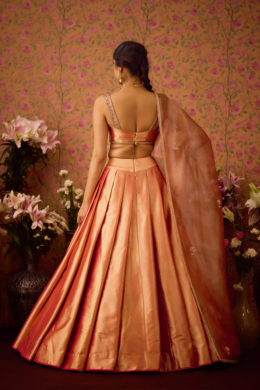 Gold Pink Lehenga Set