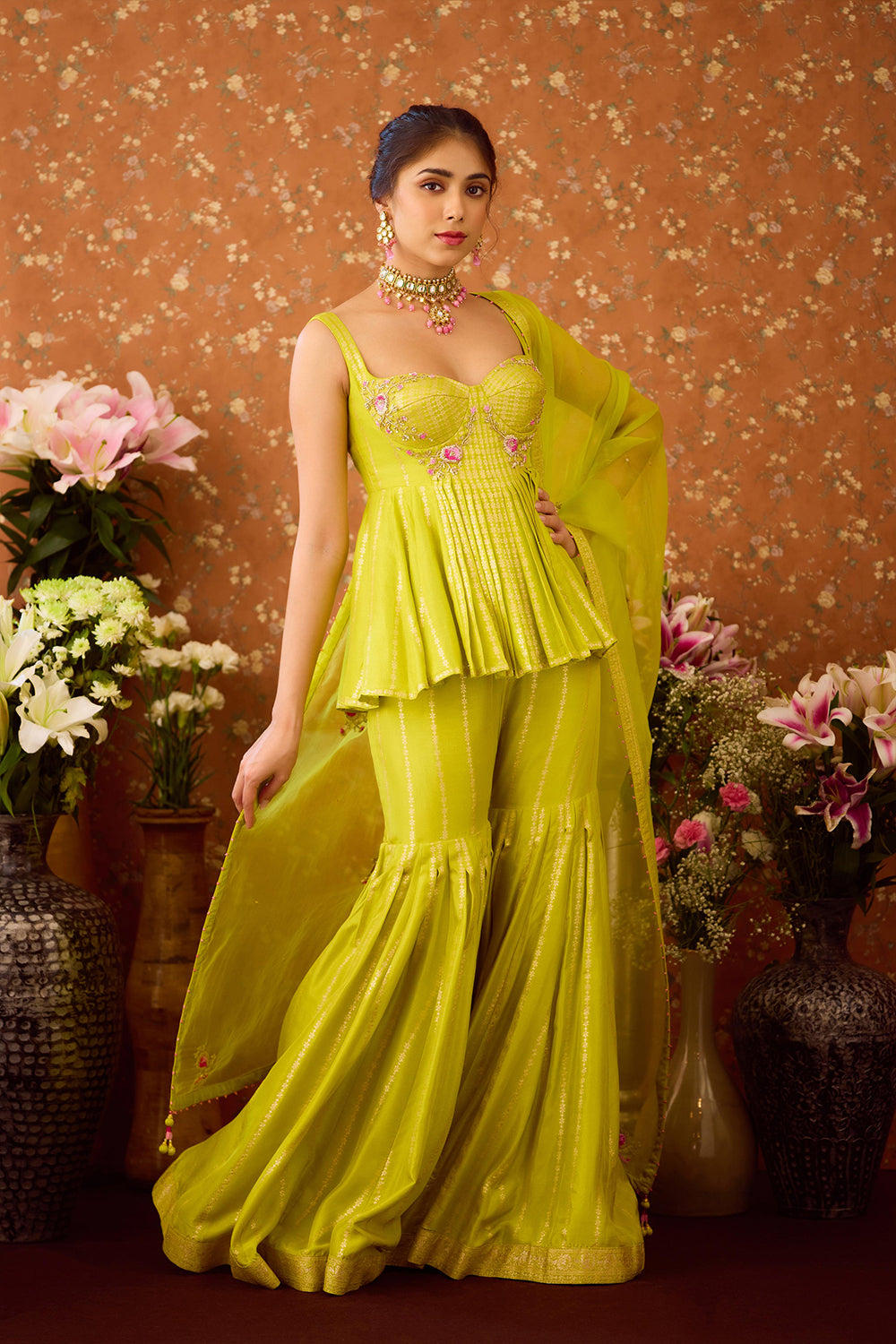 Sunny Lime Green Sharara Set
