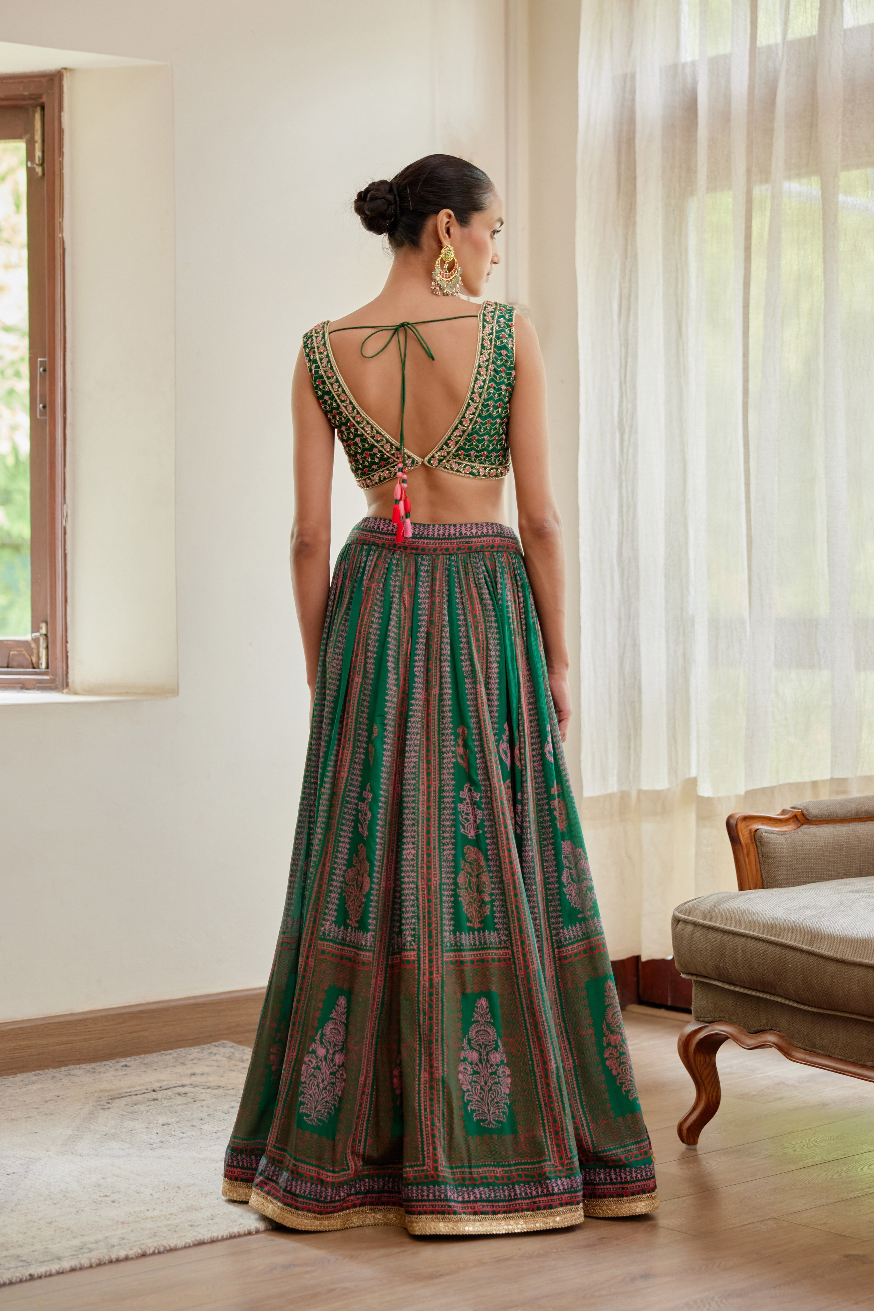 Dark Green Lehenga Set