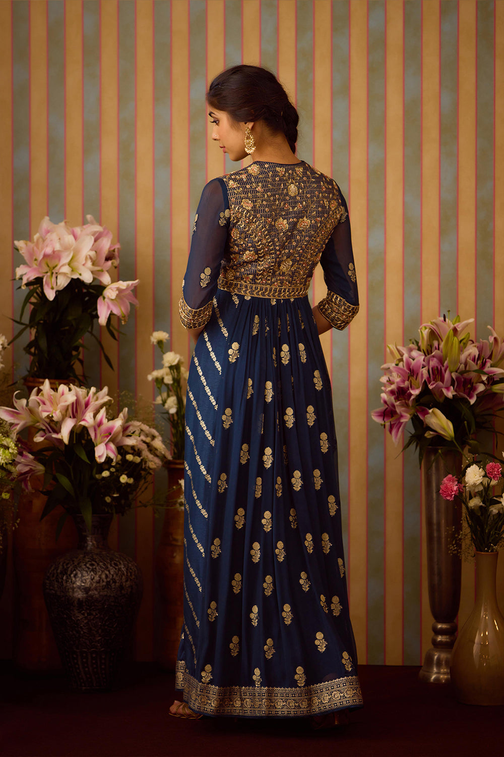 Midnight Blue Anarkali Set
