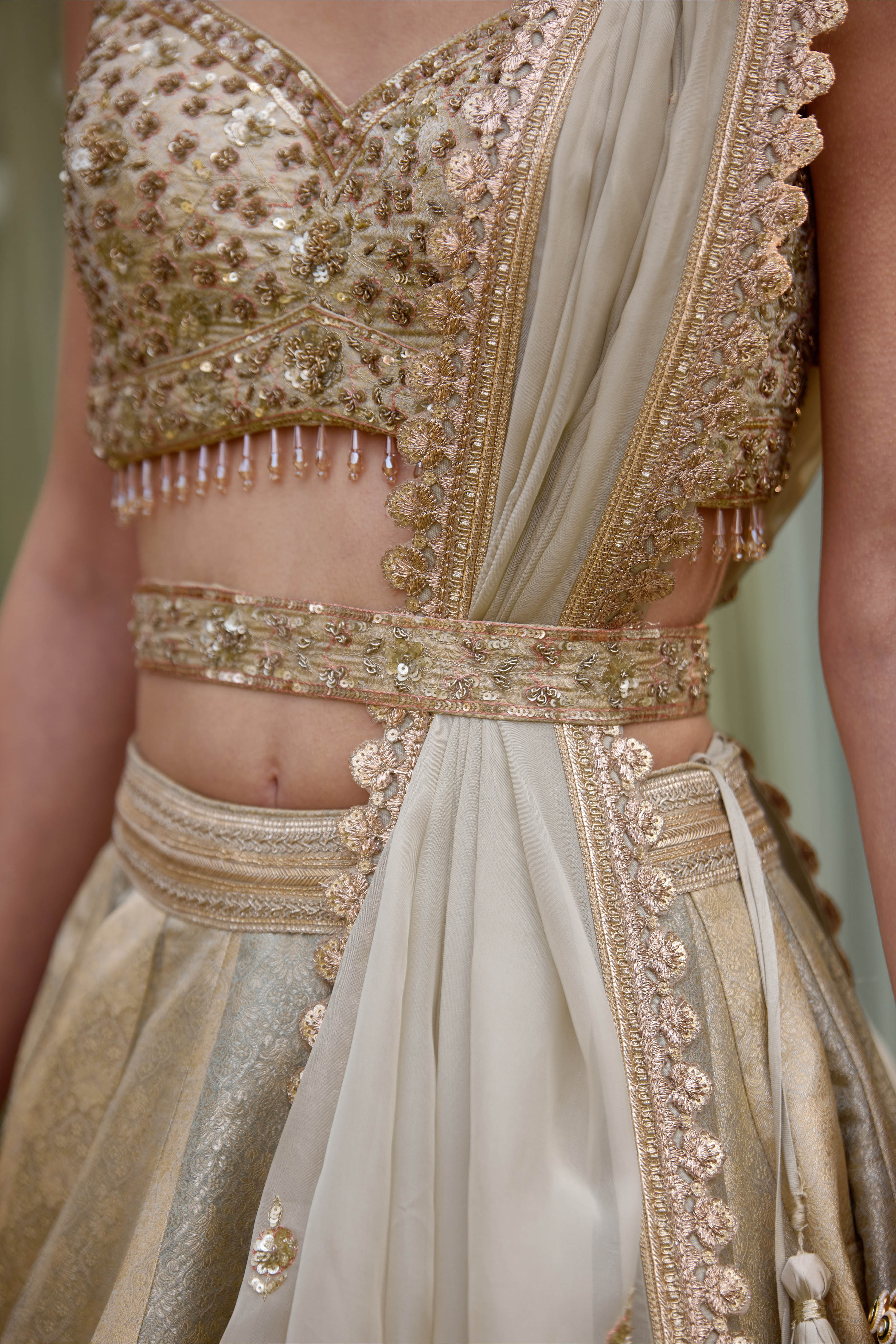 Smokey Grey-Blue Lehenga Set