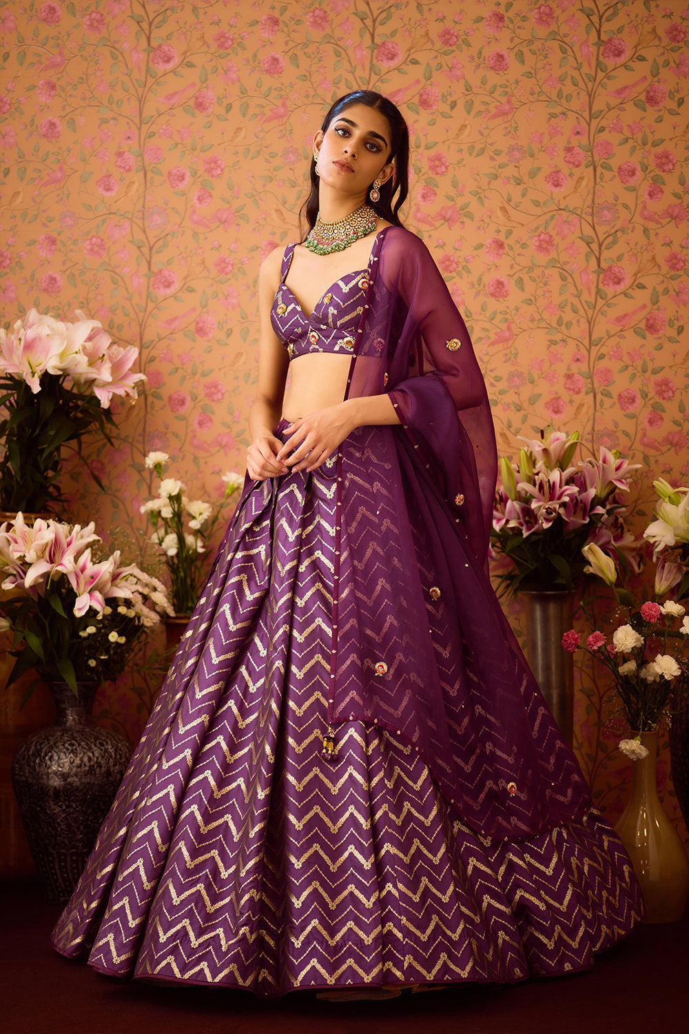 Purple Wine Lehenga Set