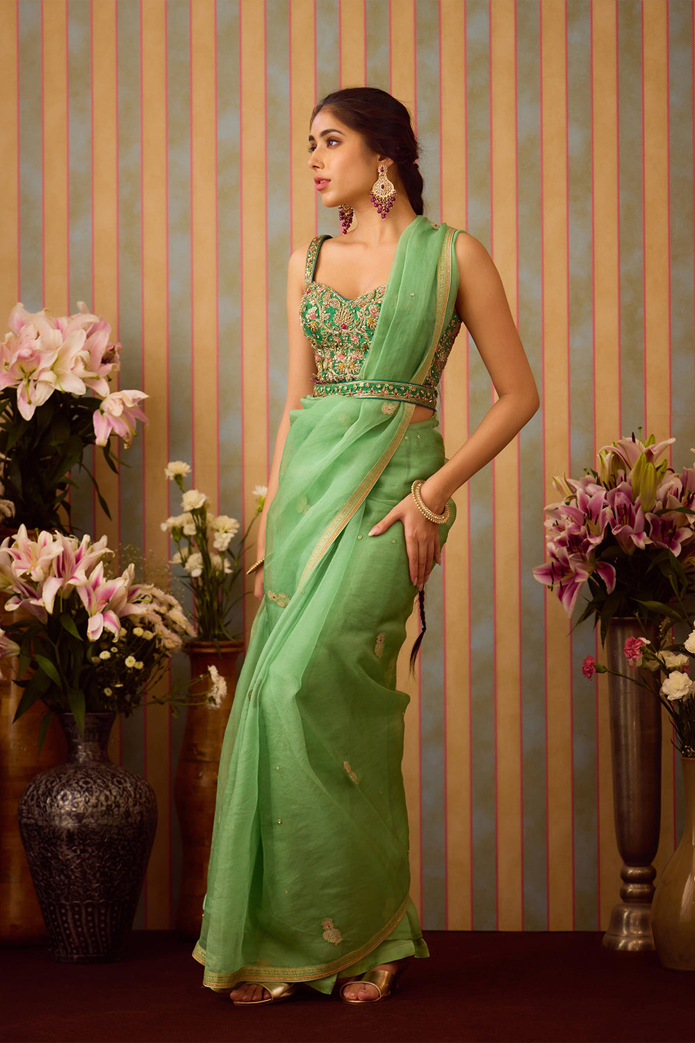 Arcadia Green Saree Set