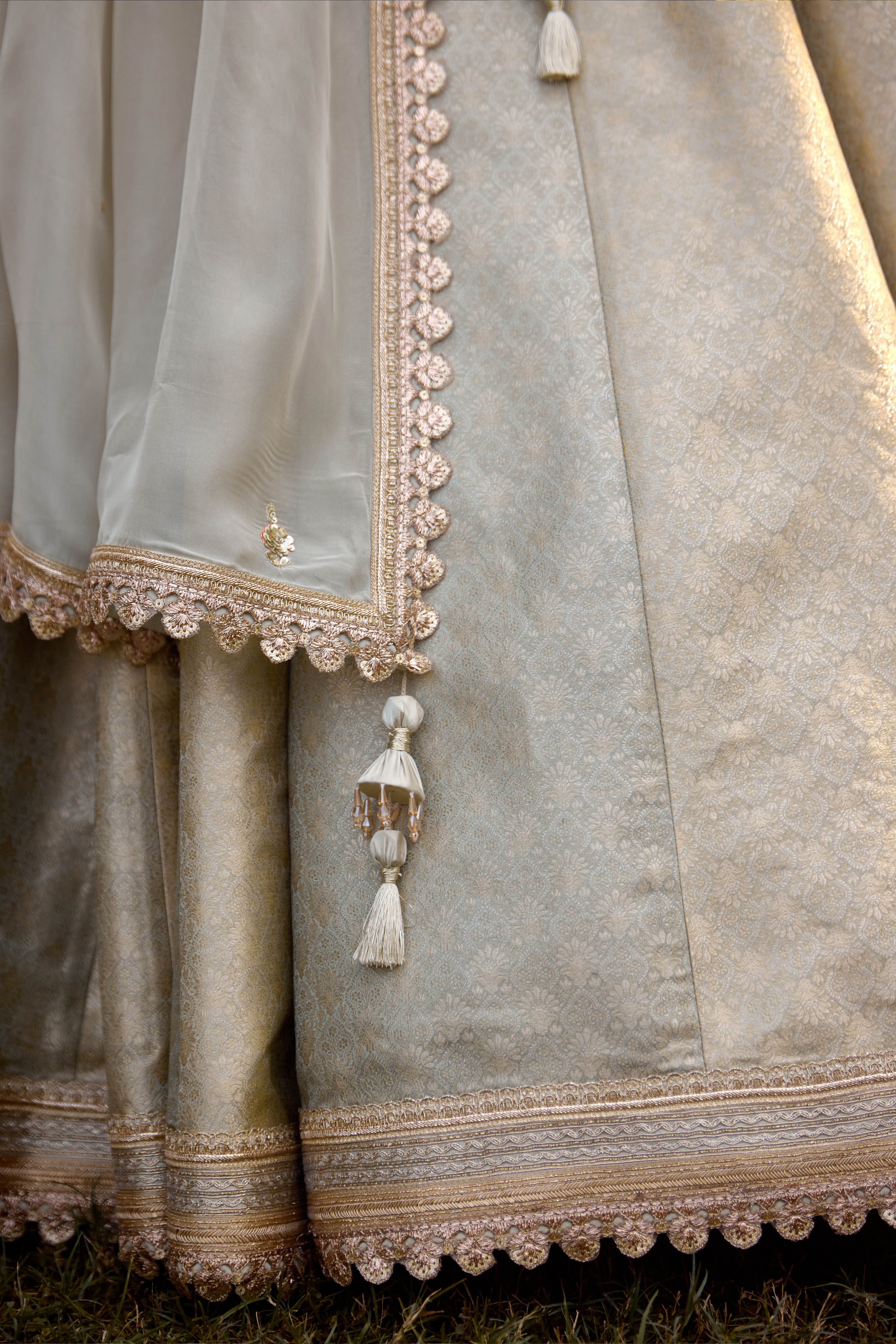 Smokey Grey-Blue Lehenga Set