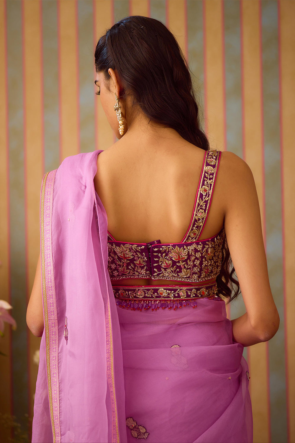 Orchid Lilac Saree Set