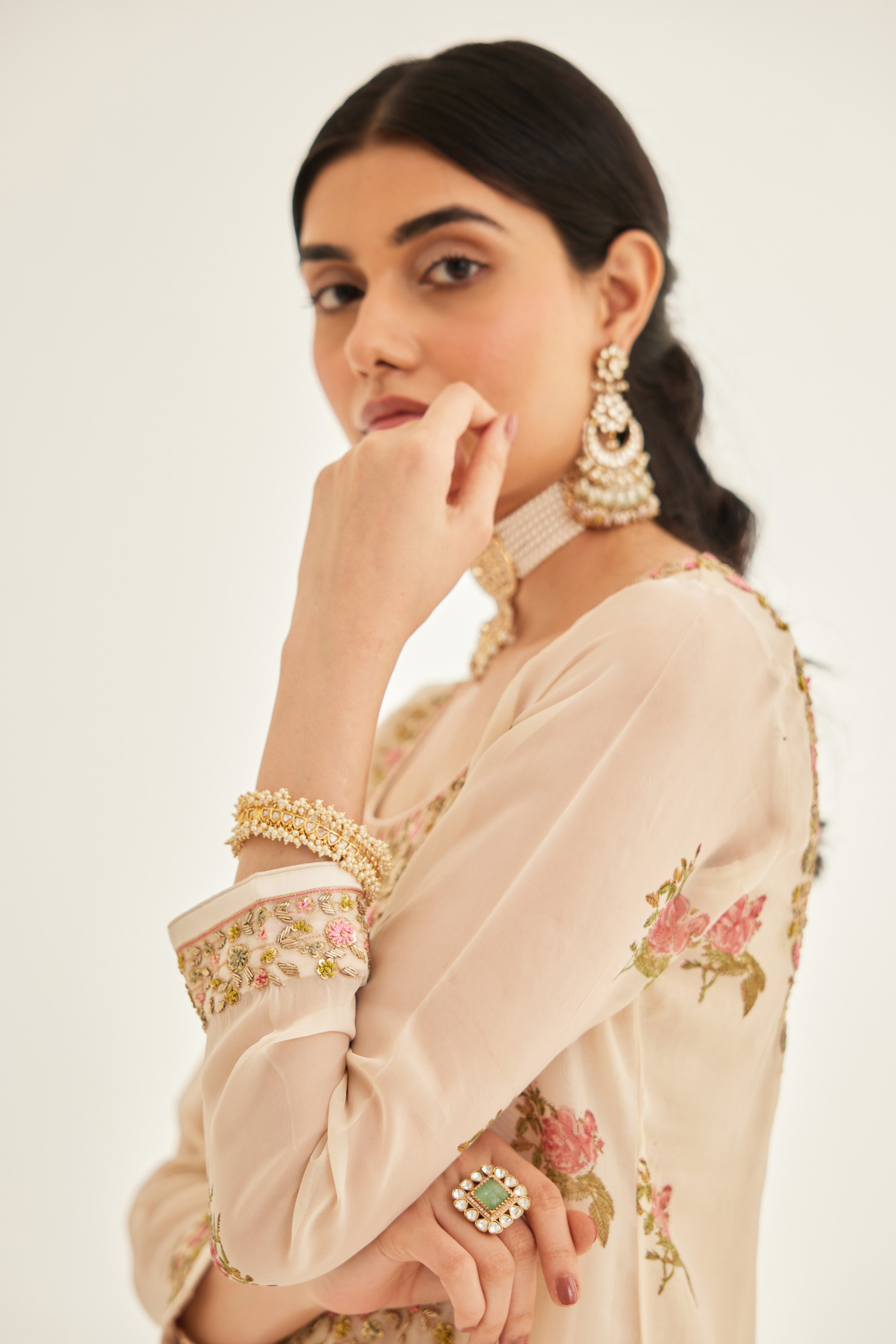 Papyrus White Sharara Set