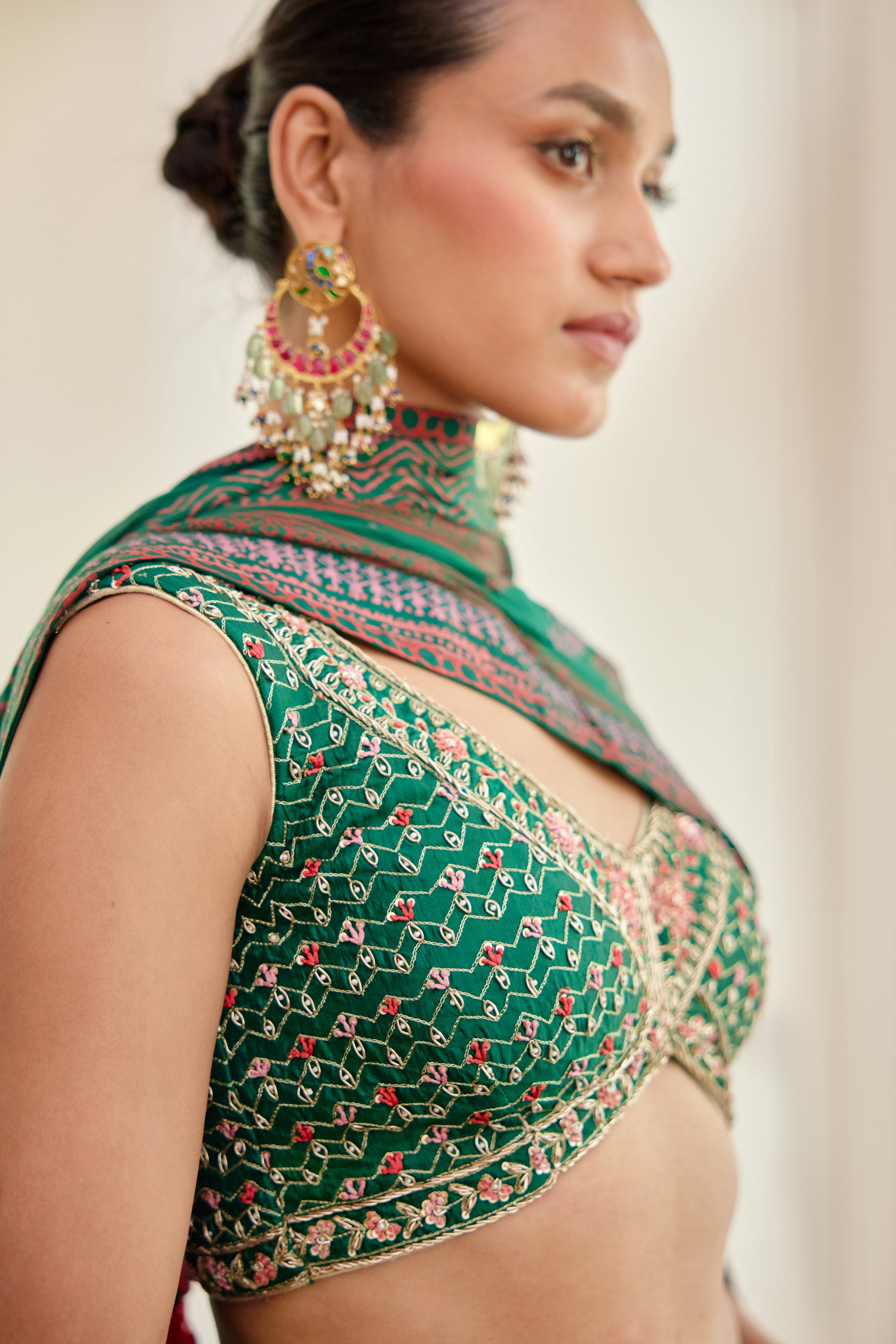 Dark Green Lehenga Set