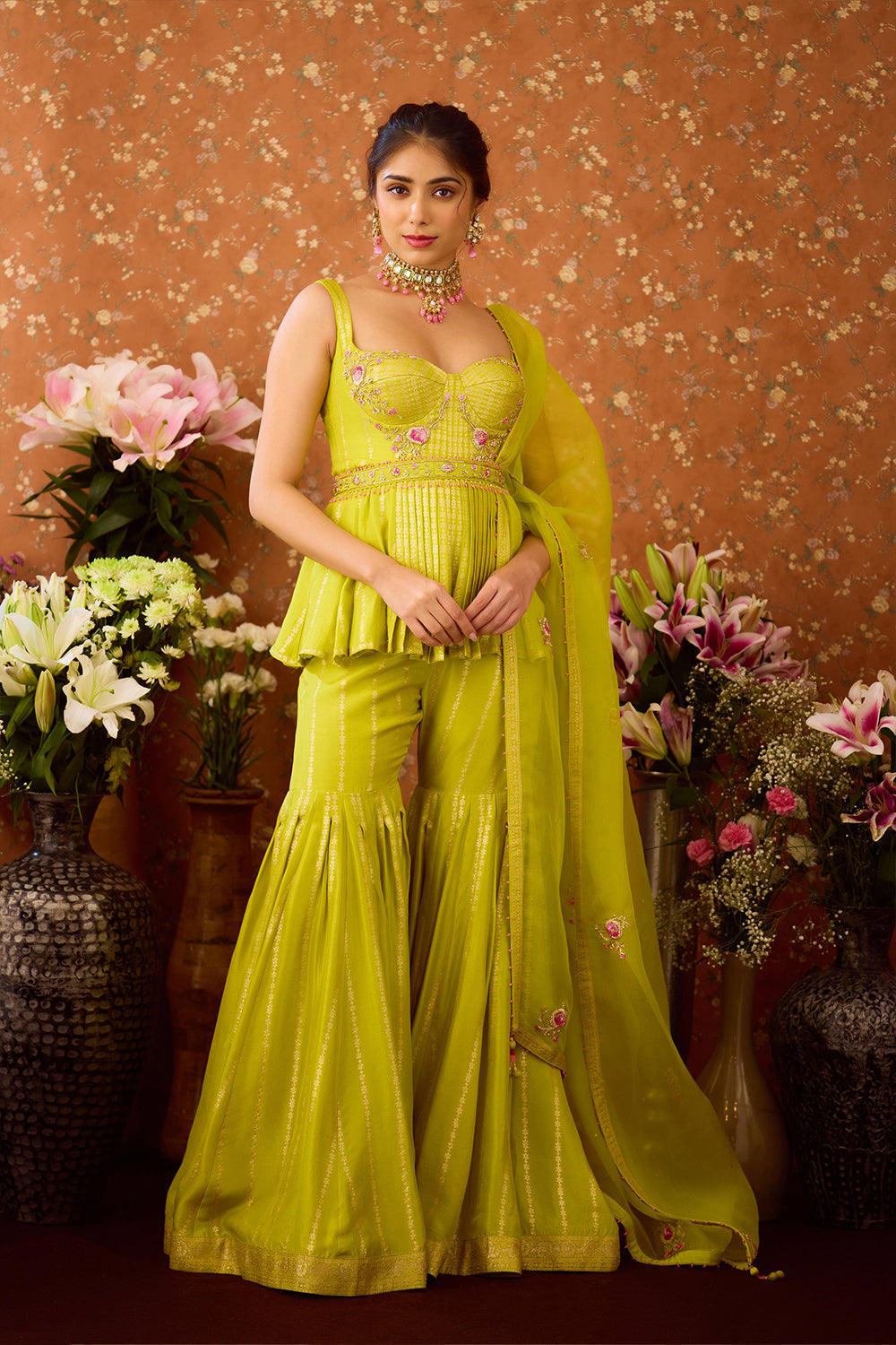 Sunny Lime Green Sharara Set