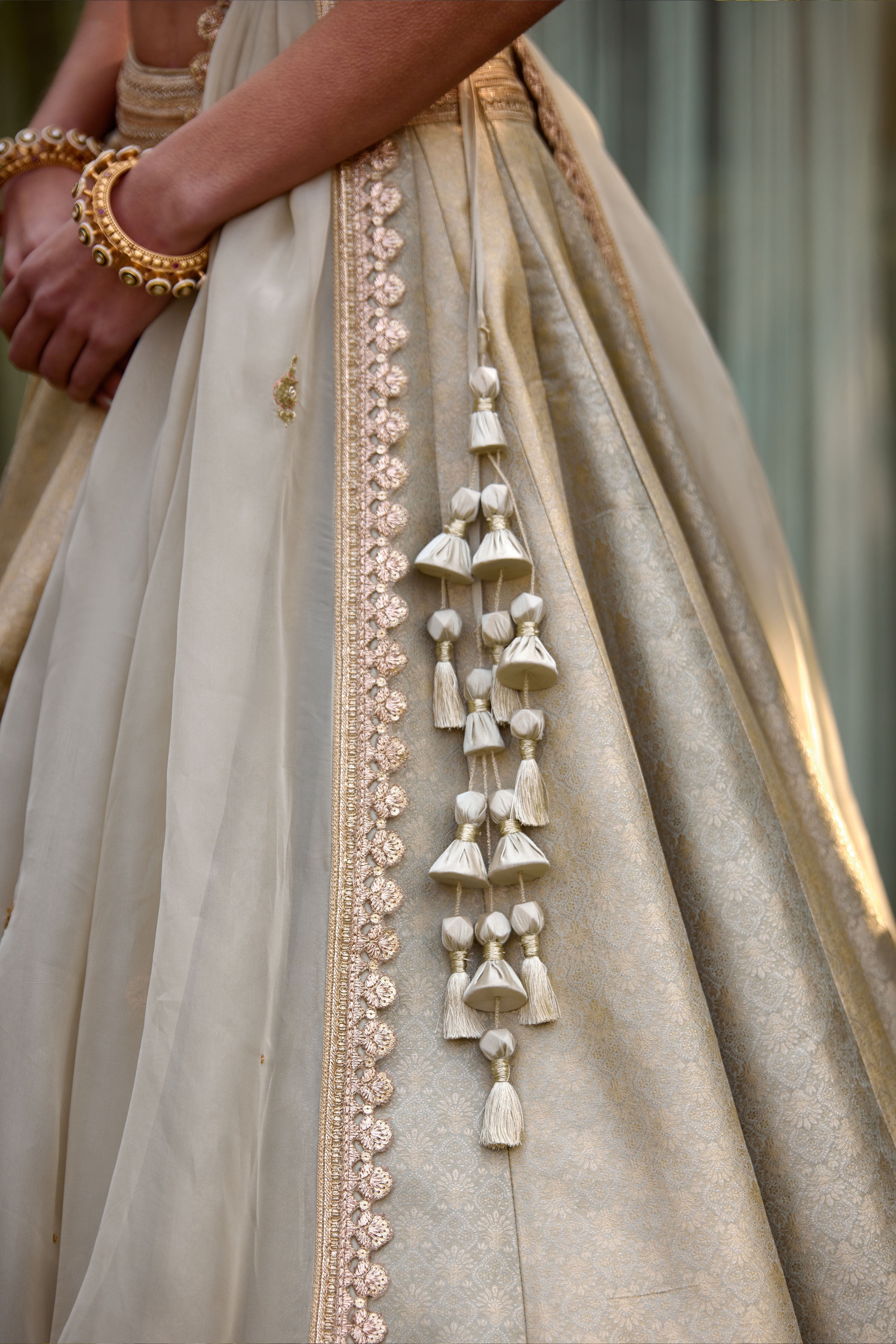 Smokey Grey-Blue Lehenga Set