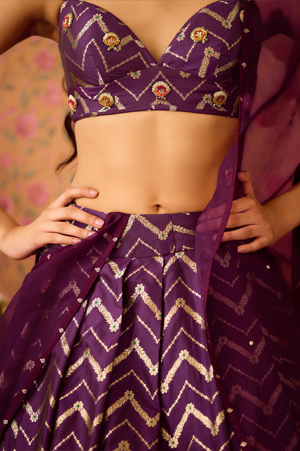 Purple Wine Lehenga Set
