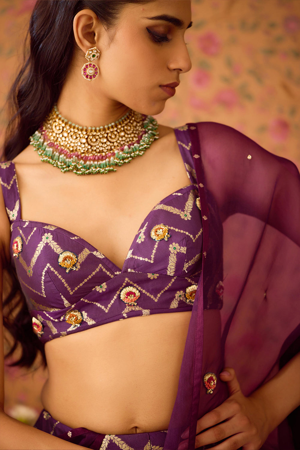 Purple Wine Lehenga Set